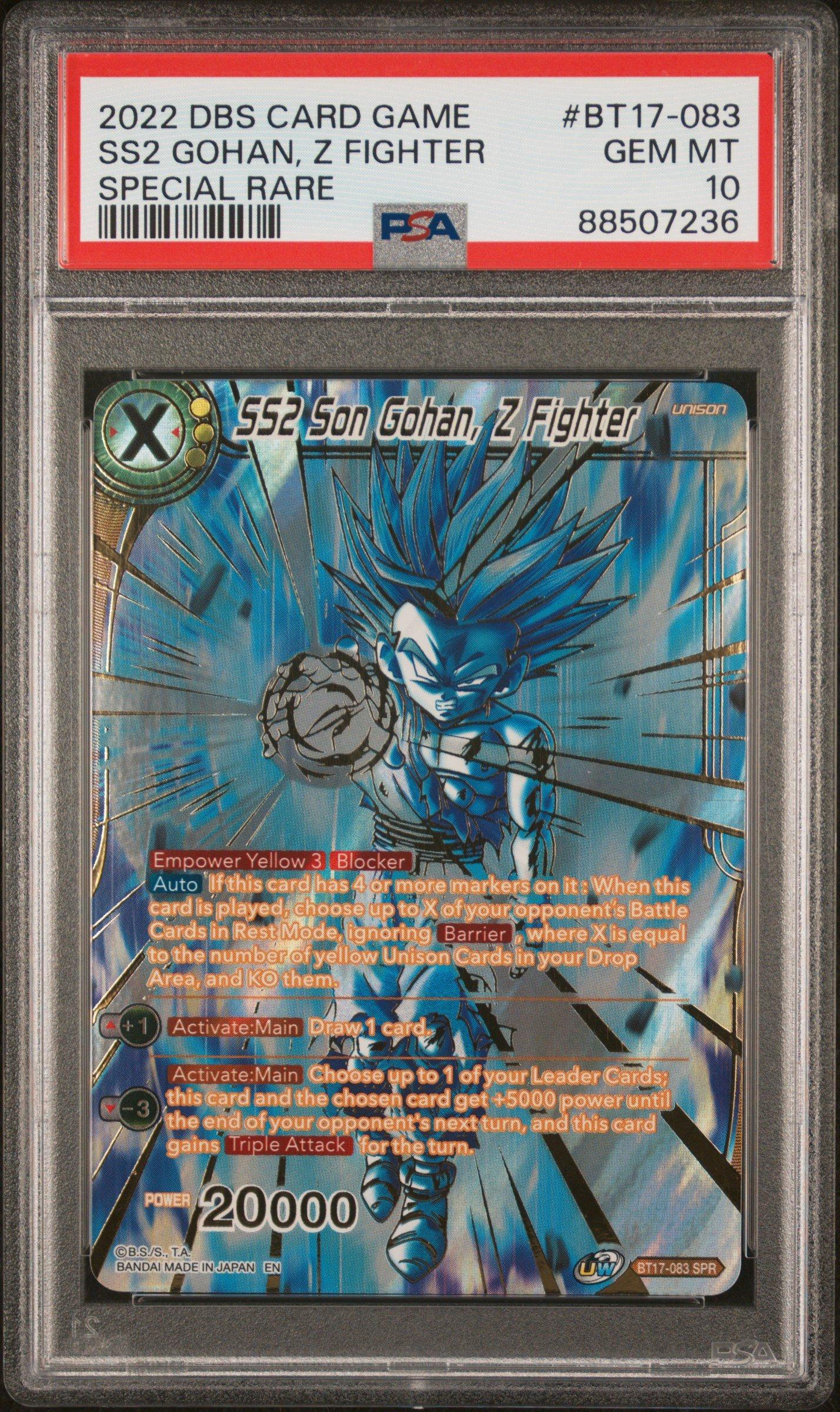 2022 Dragon Ball Super Card Game Series 17 Ultimate Squad Bt17-083 Ss2 Son Gohan, Z Fighter Special Rare PSA 10