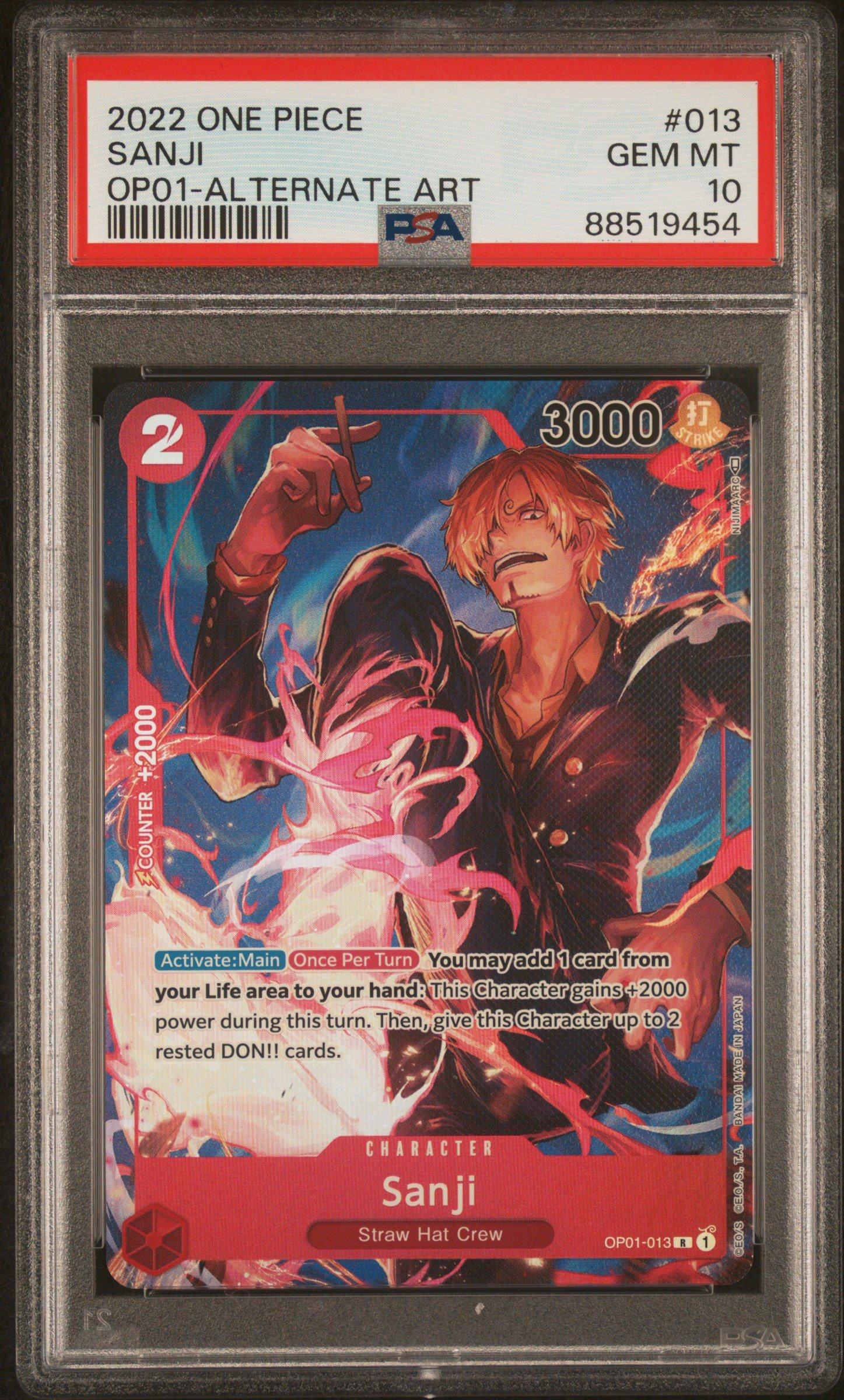 2022 One Piece Romance Dawn 013 Sanji Alternate Art PSA 10 Graded