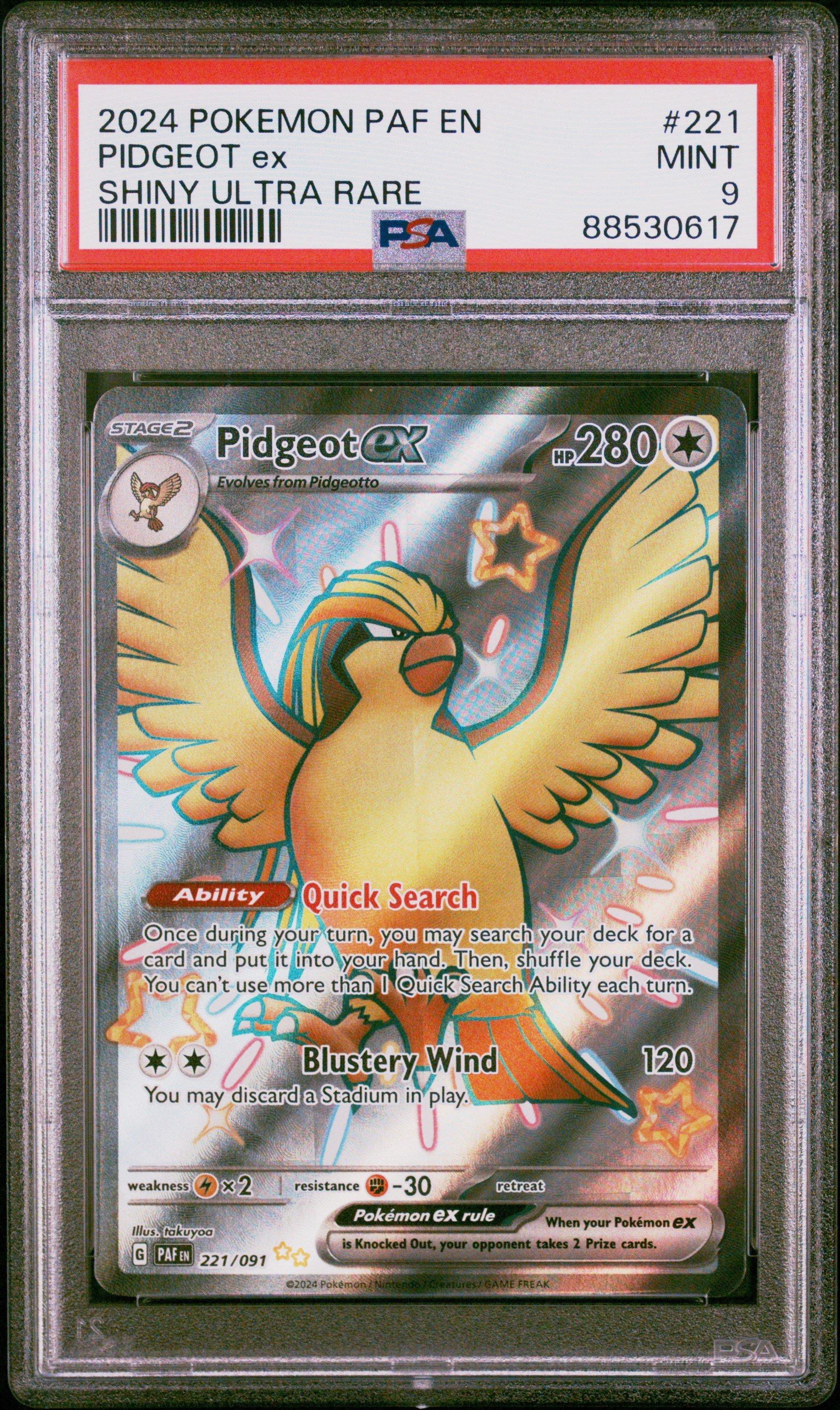 2024 Pokemon Paf En-paldean Fates 221 Pidgeot Ex PSA