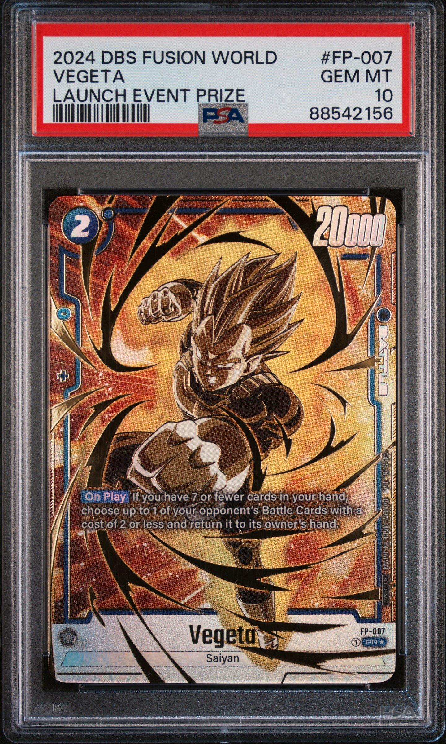 2024 Dragon Ball Super Card Game Fusion World Launch Event Prize Fp-007 Vegeta PSA 10