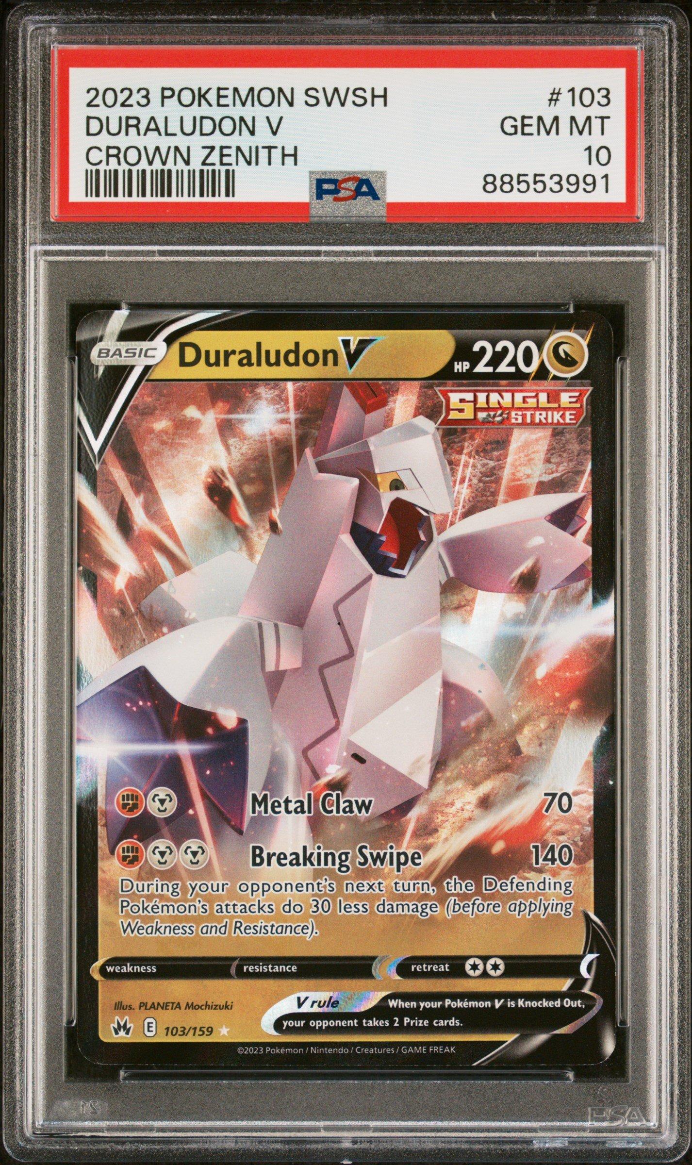 2023 Pokemon Sword And Shield Crown Zenith 103 Duraludon V PSA 10