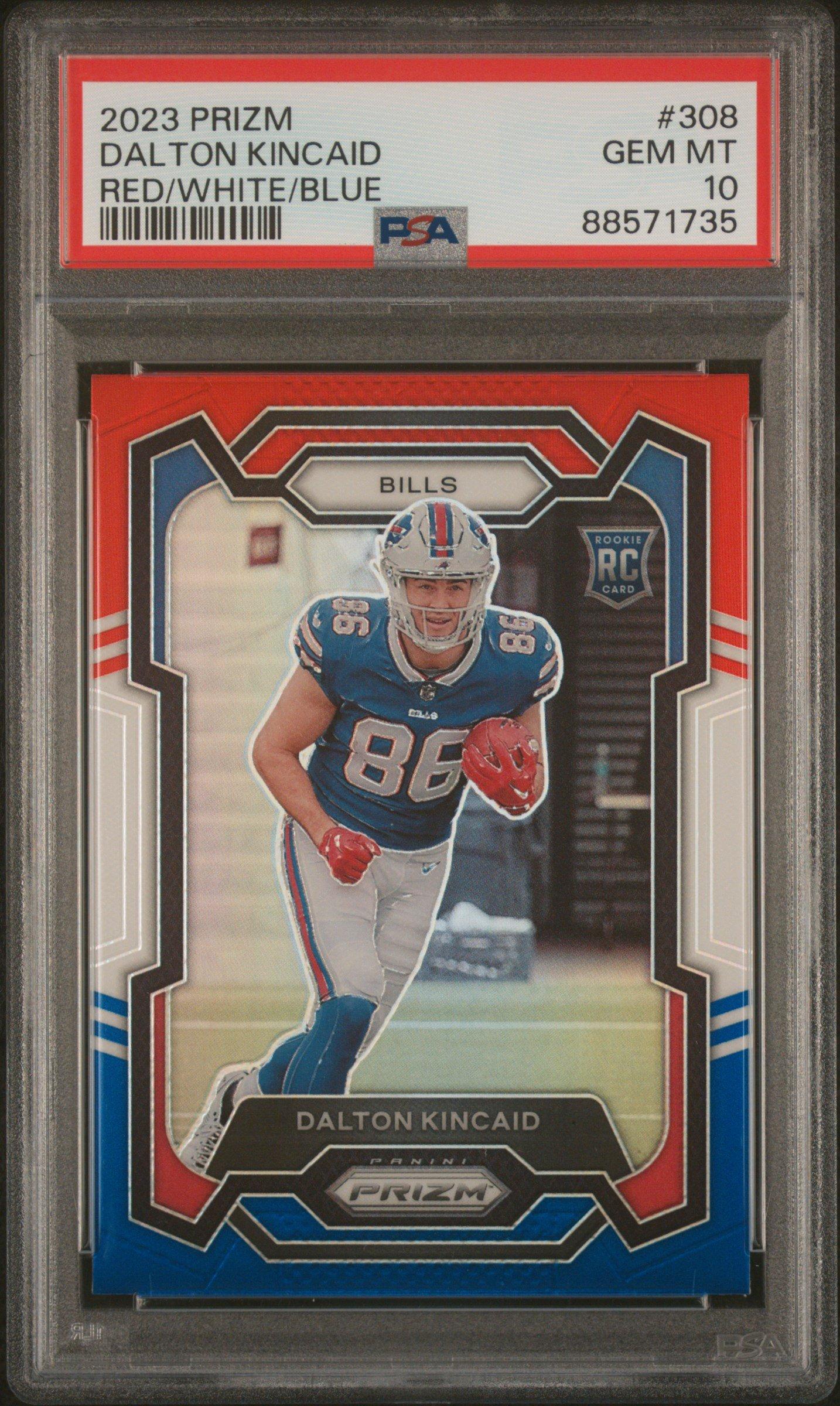 2023 Panini Prizm 308 Dalton Kincaid Red/white/blue Prizm PSA 10