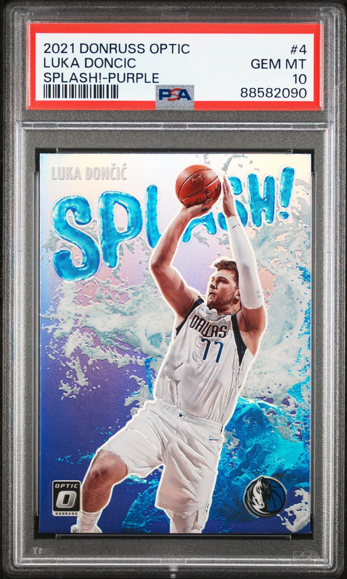 2021 Panini Donruss Optic Splash! 4 Luka Doncic Purple PSA 10