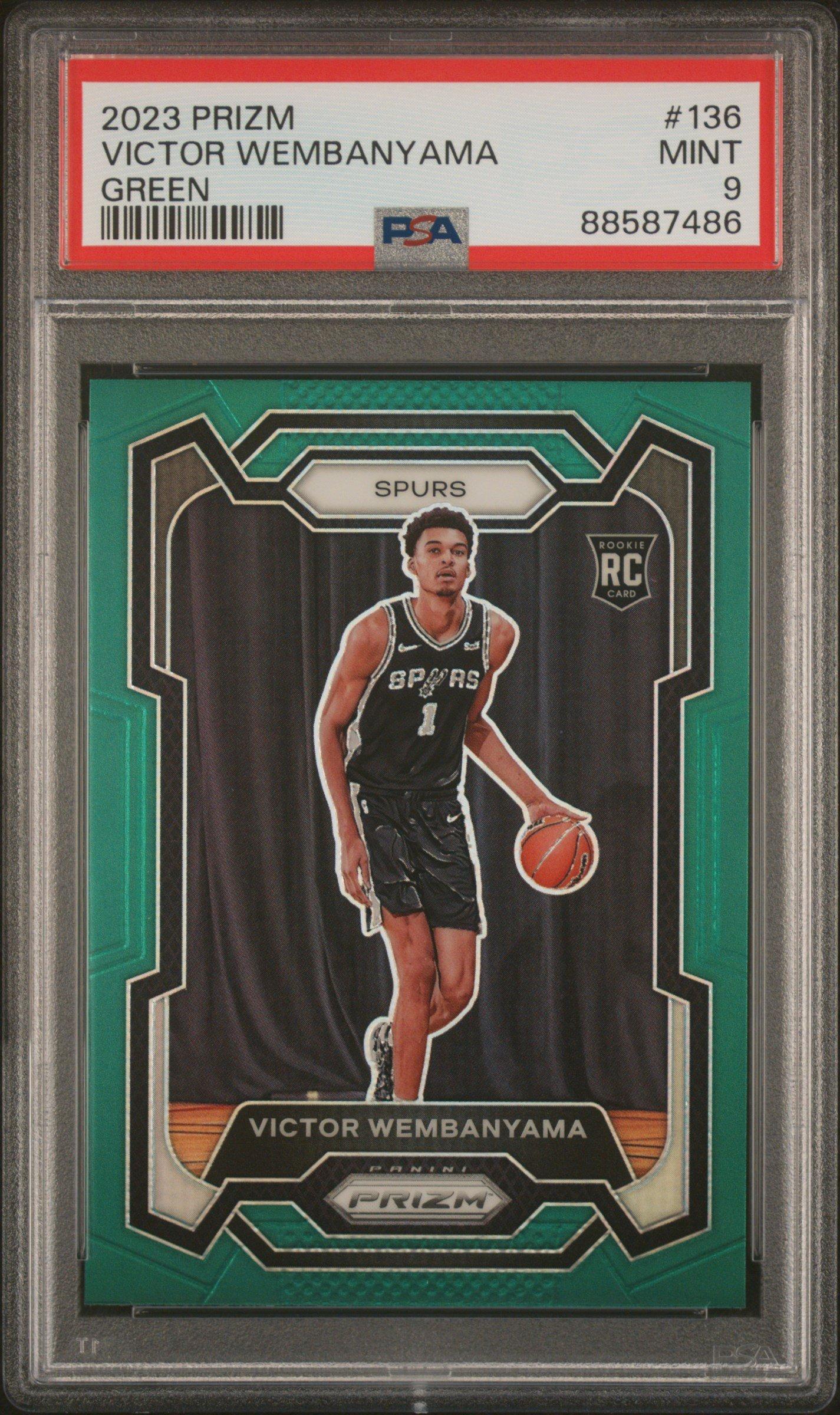 2023 Panini Prizm 136 Victor Wembanyama Green Prizm PSA