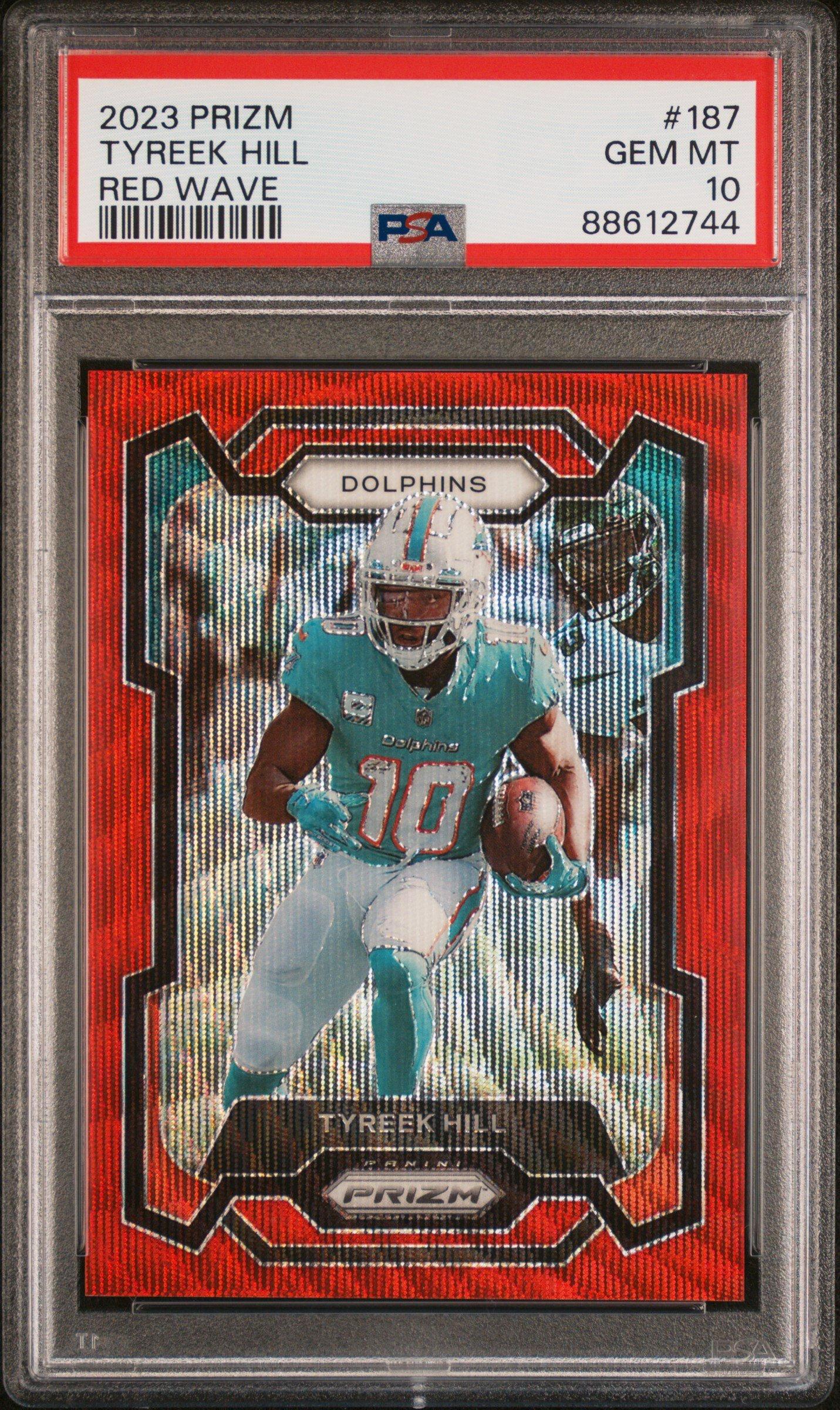2023 Panini Prizm 187 Tyreek Hill Red Wave PSA 10 Graded Card