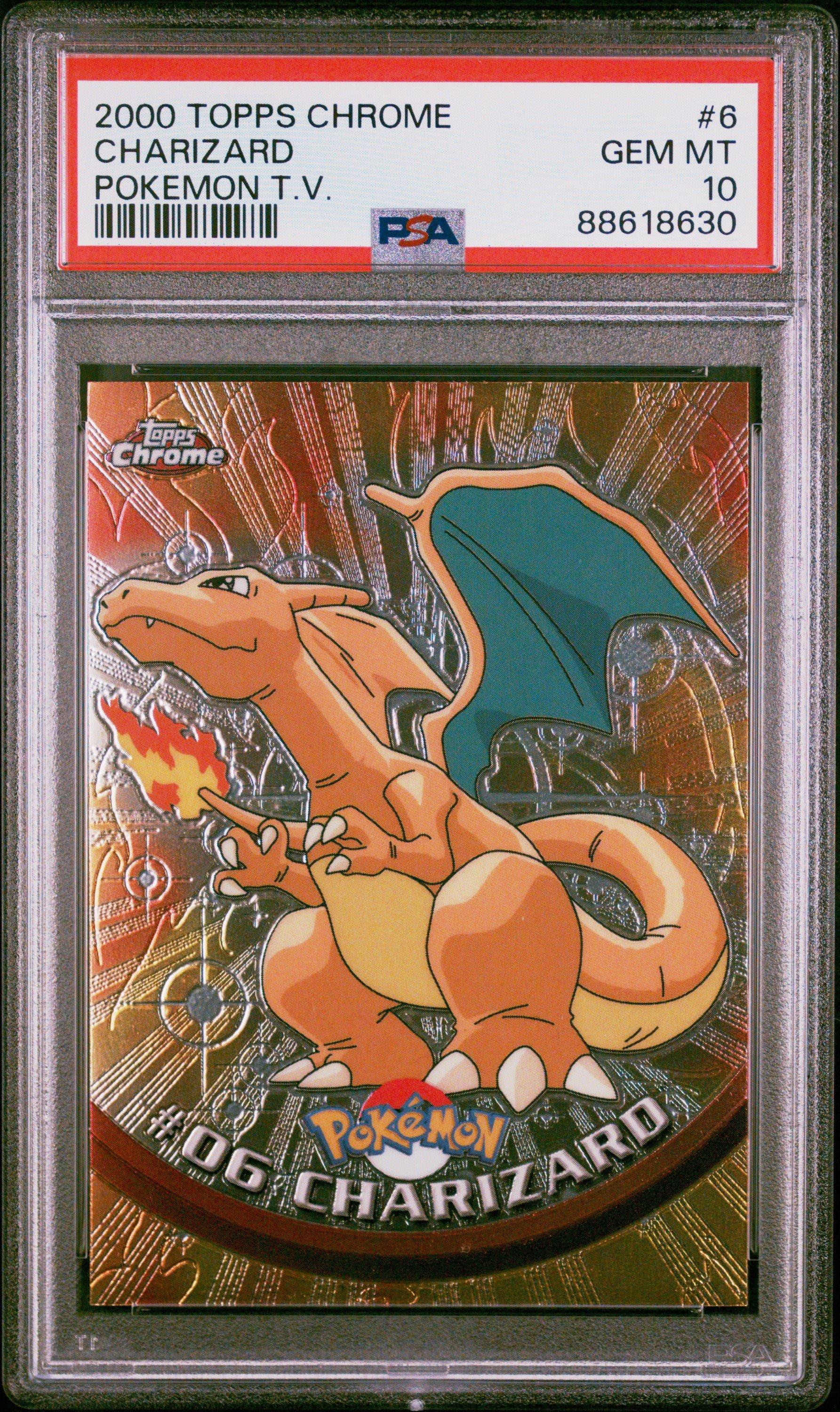2000 Topps Chrome Pokemon T.v. 6 Charizard PSA 10 Graded Card
