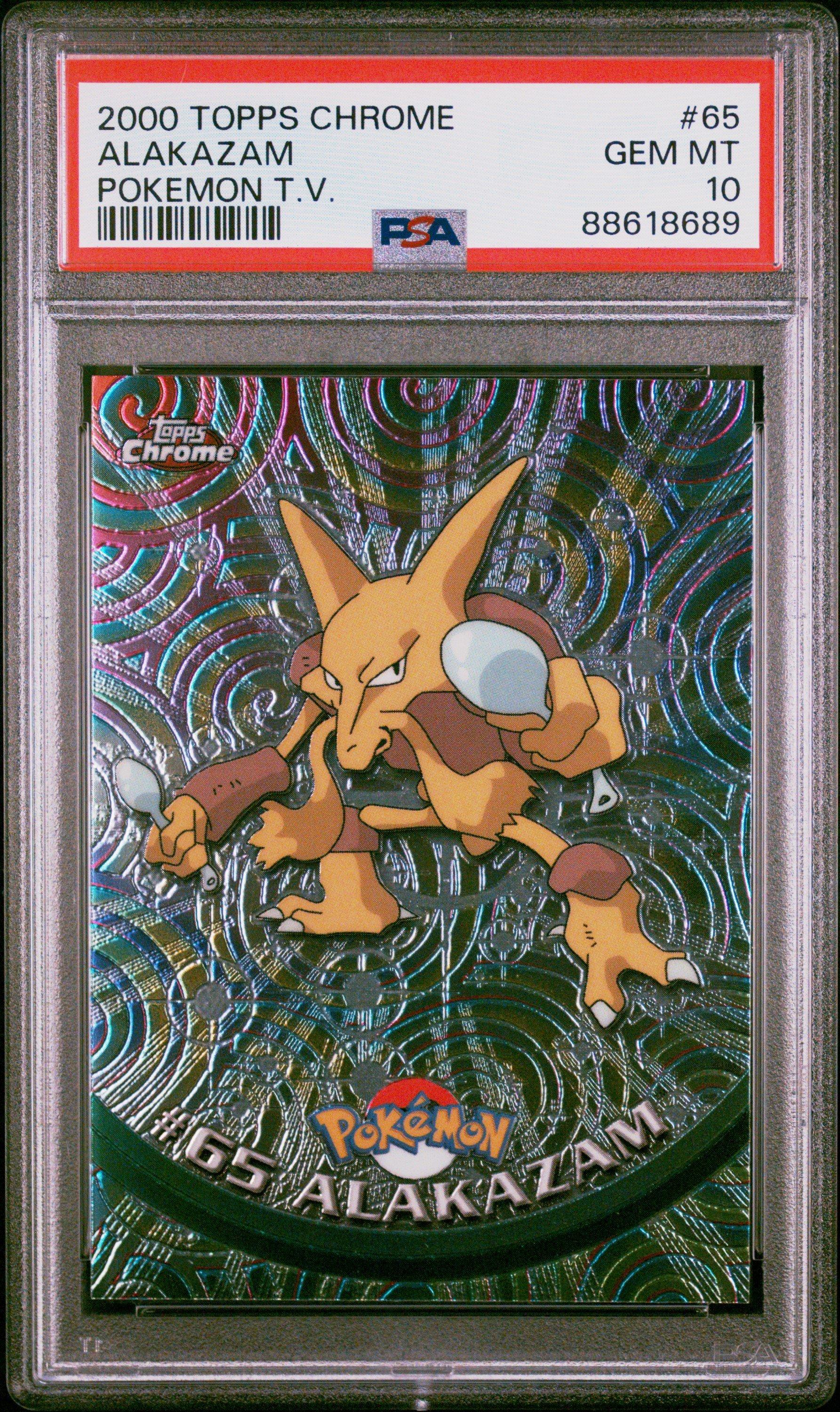 2000 Topps Chrome Pokemon T.v. 65 Alakazam PSA 10 Graded Card