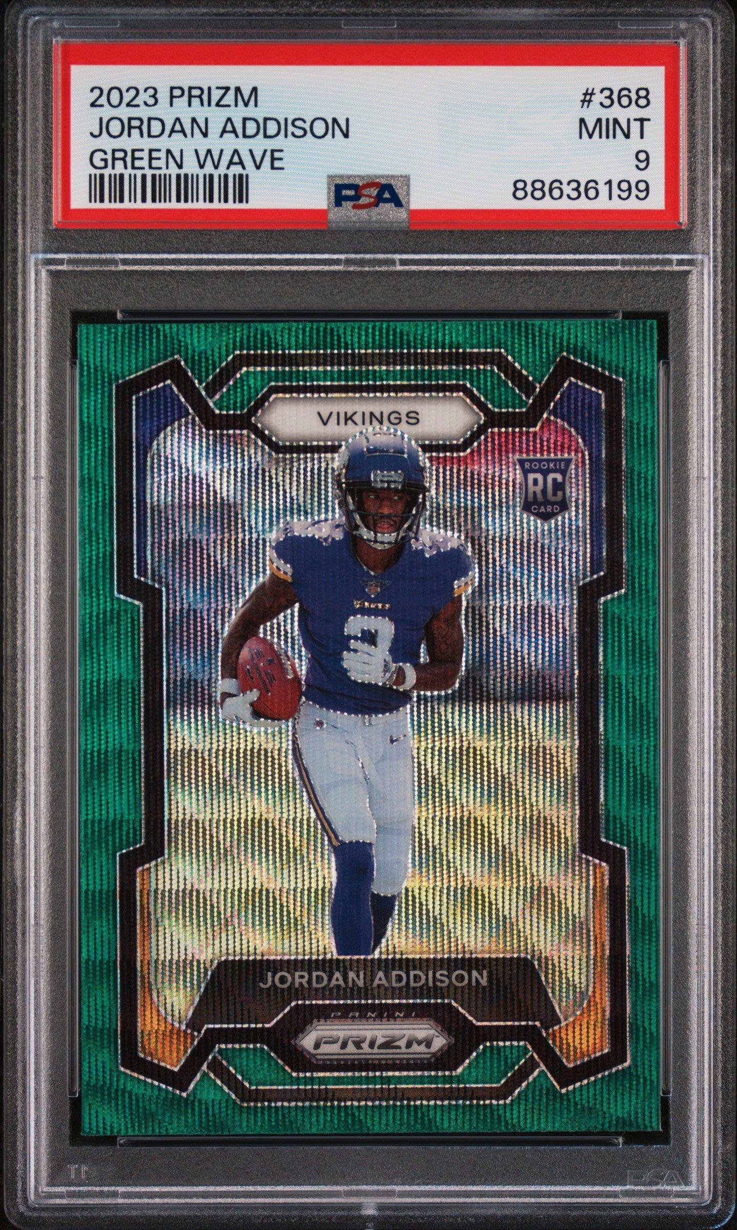 2023 Panini Prizm 368 Jordan Addison Green Wave PSA