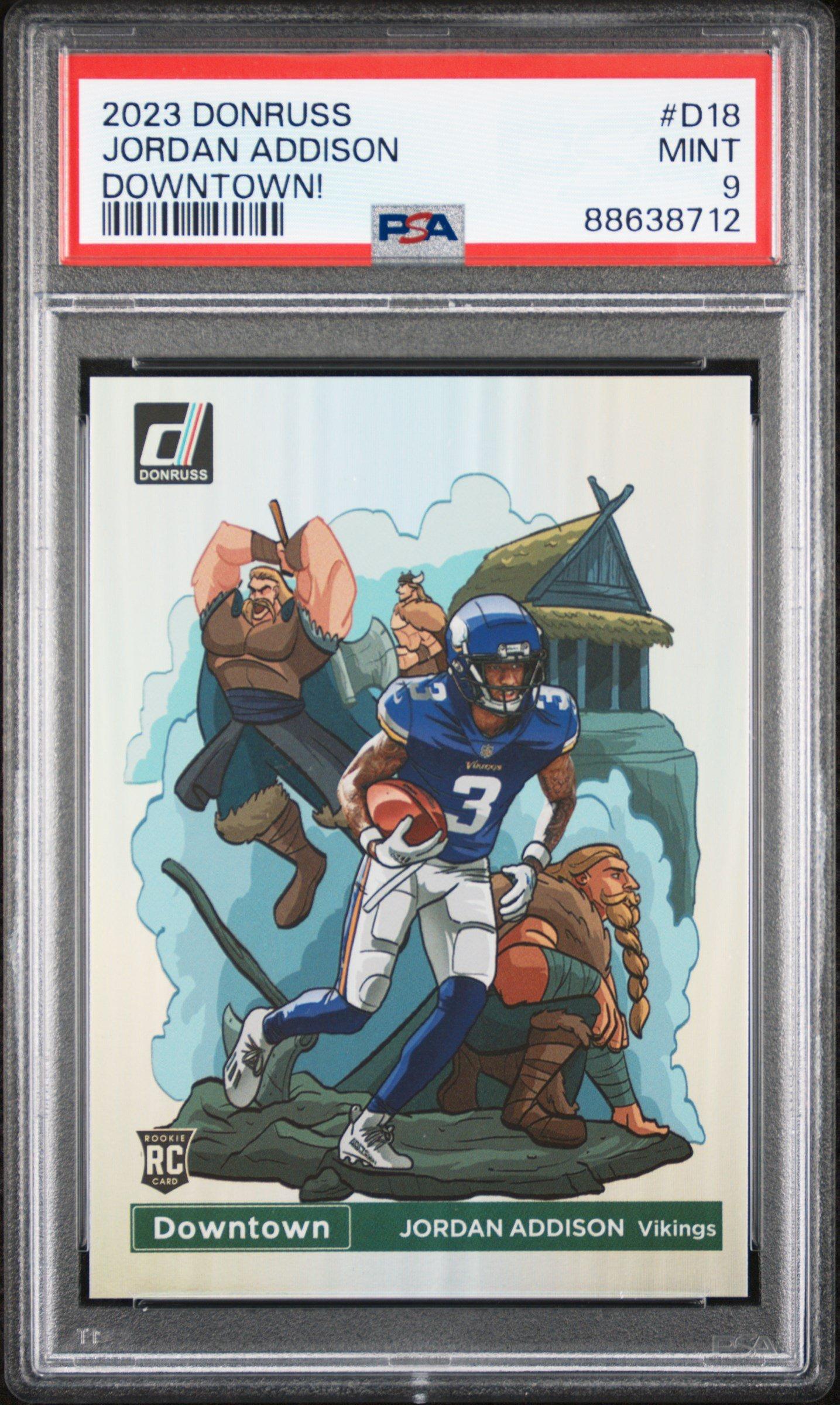 2023 Panini Donruss Downtown! D18 Jordan Addison PSA