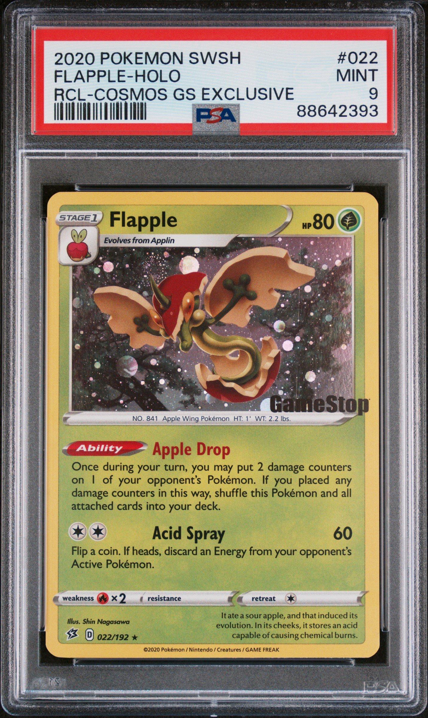 2020 Pokemon Sword & Shield Rebel Clash 022 Flapple-holo Cosmos Gamestop  Exclusive PSA 9 Graded Card | GameStop
