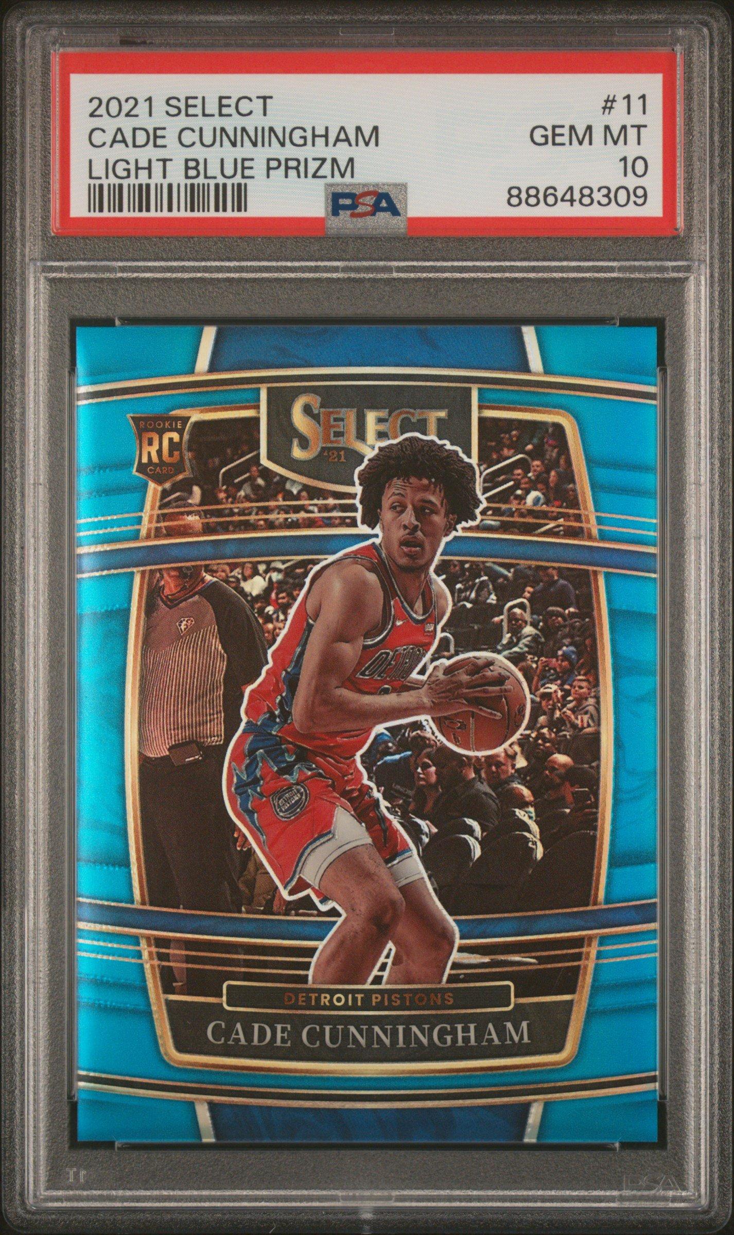 2021 Panini Select 11 Cade Cunningham Light Blue Prizm PSA 10