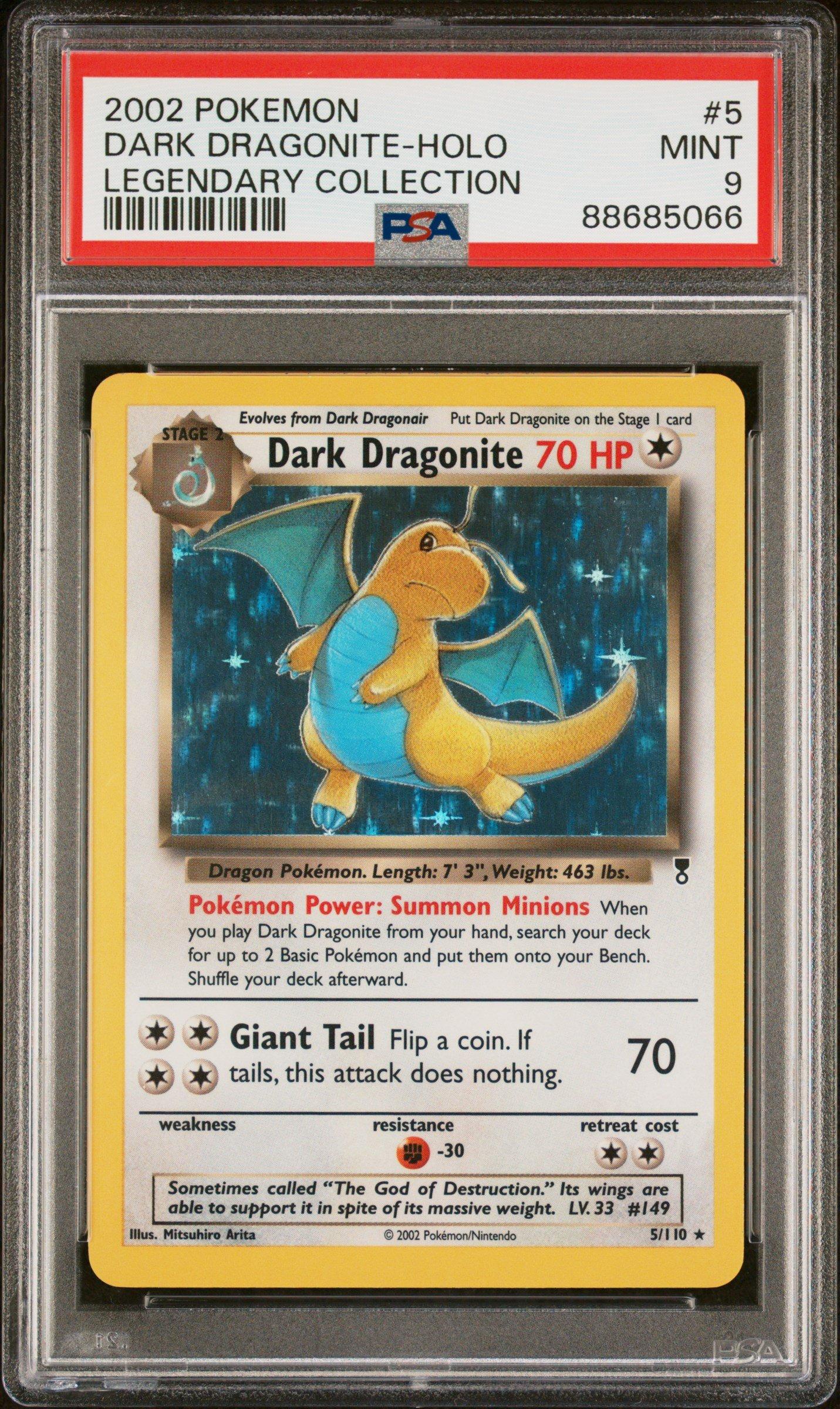 2002 Pokemon Legendary Collection 5 Dark Dragonite PSA 9