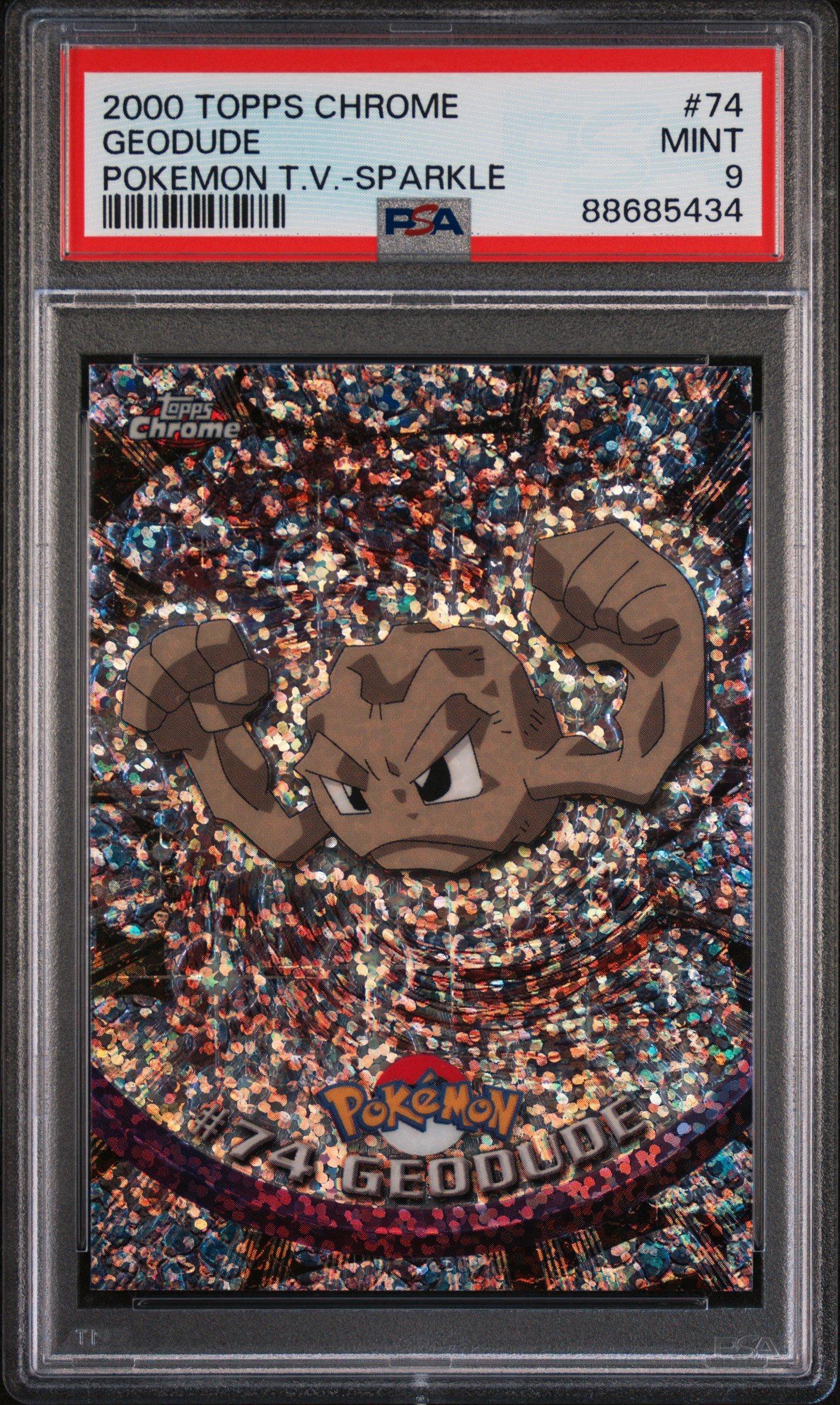 2000 Topps Chrome Pokemon T.v. 74 Geodude Sparkle PSA 9