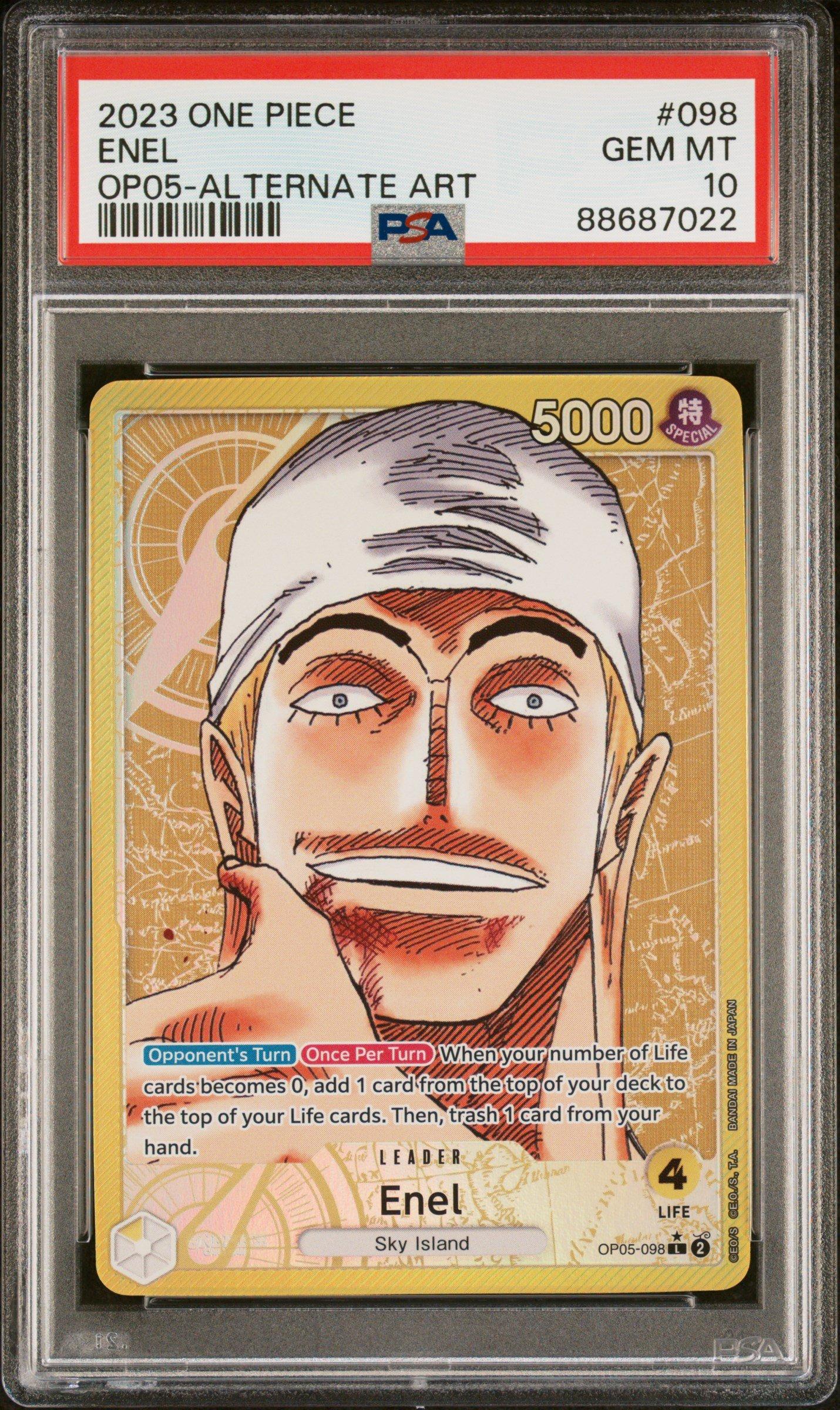 PSA10 2023 ONE PIECE JPN エネル オルタネートアート 2023 One Piece Op05-awakening Of The New Era 100 Enel Special