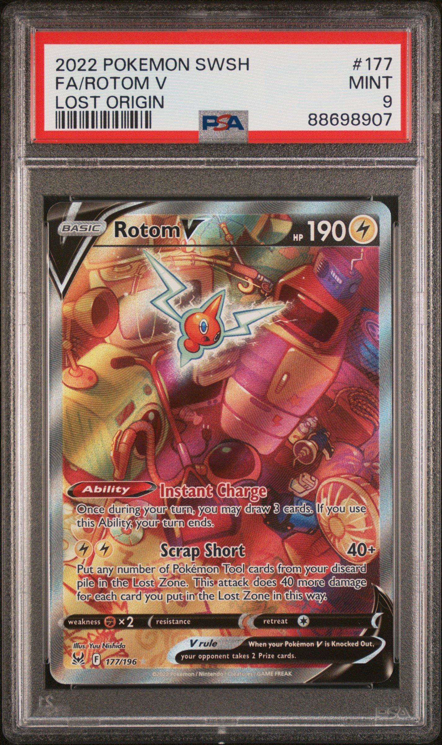 2022 Pokemon Sword & Shield Lost Origin 177 Fa/rotom V PSA 9