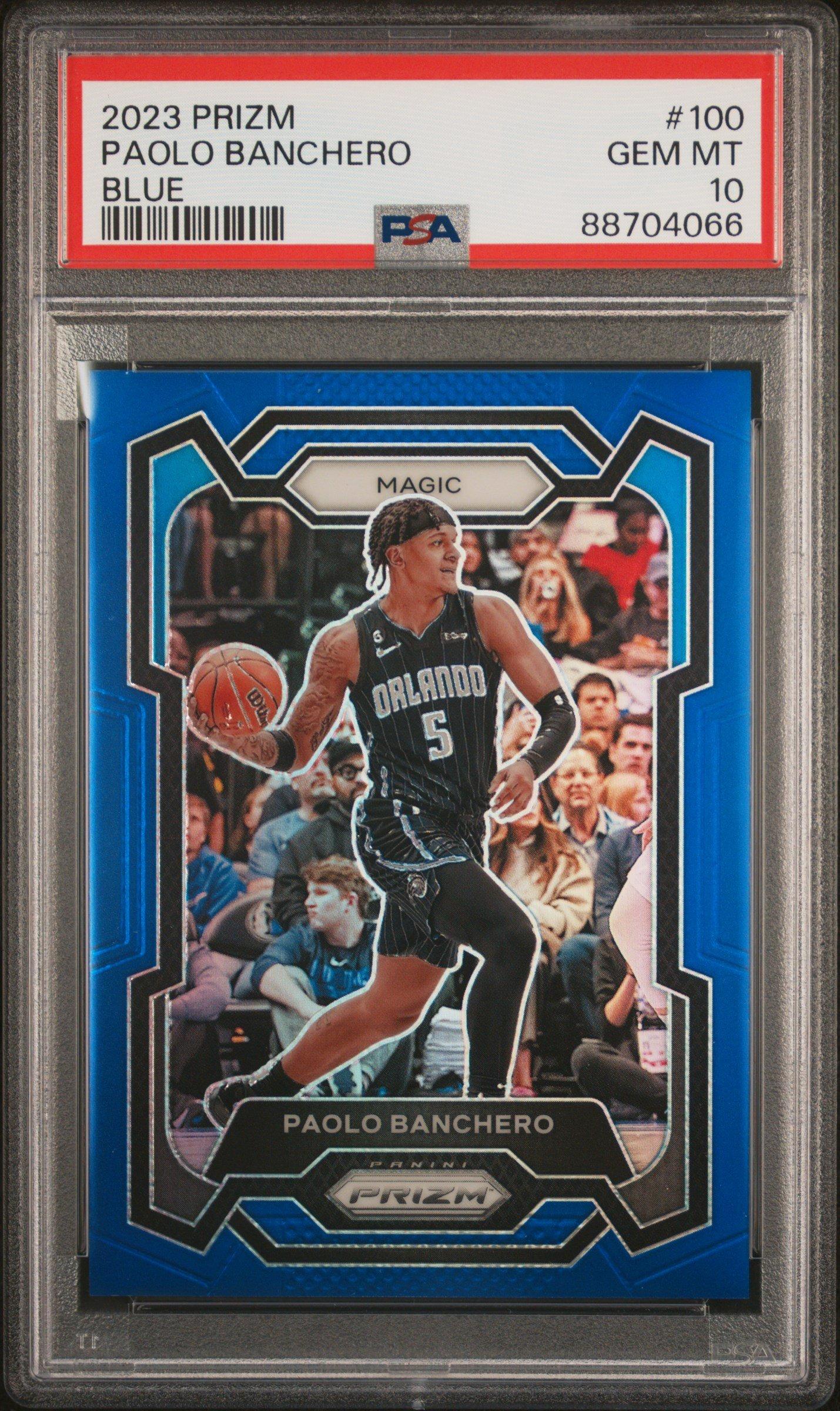 2023 Panini Prizm 100 Paolo Banchero Blue Prizm PSA 10