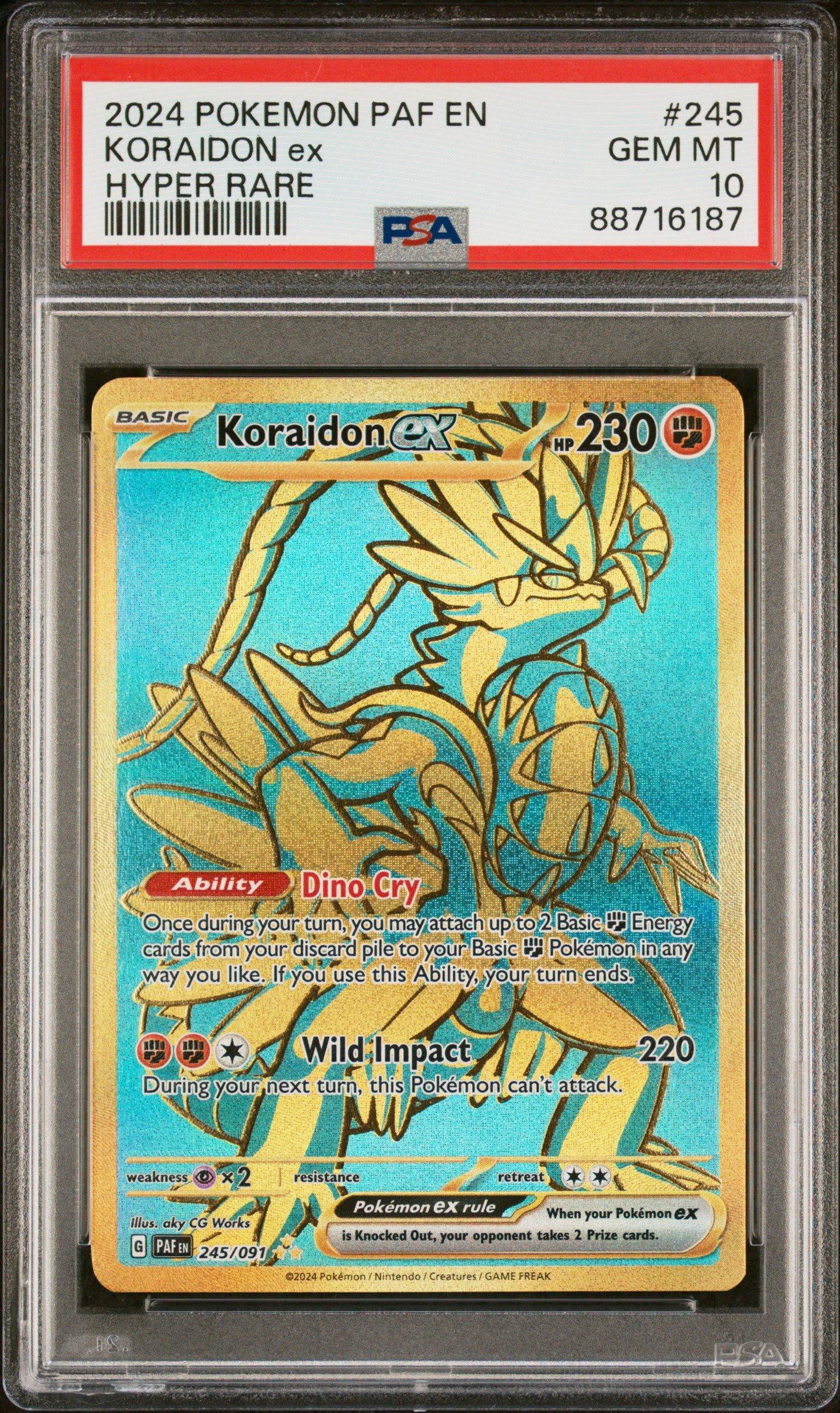 2024 Pokemon Paf En-paldean Fates 245 Koraidon Ex Hyper Rare PSA