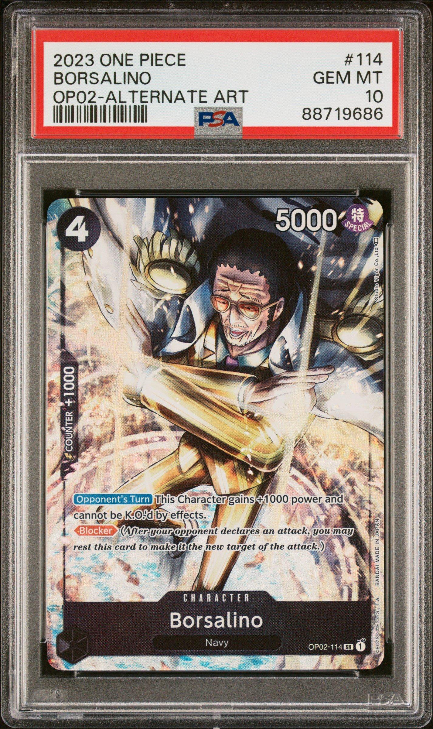 2023 One Piece Op02-paramount War 114 Borsalino Alternate Art PSA