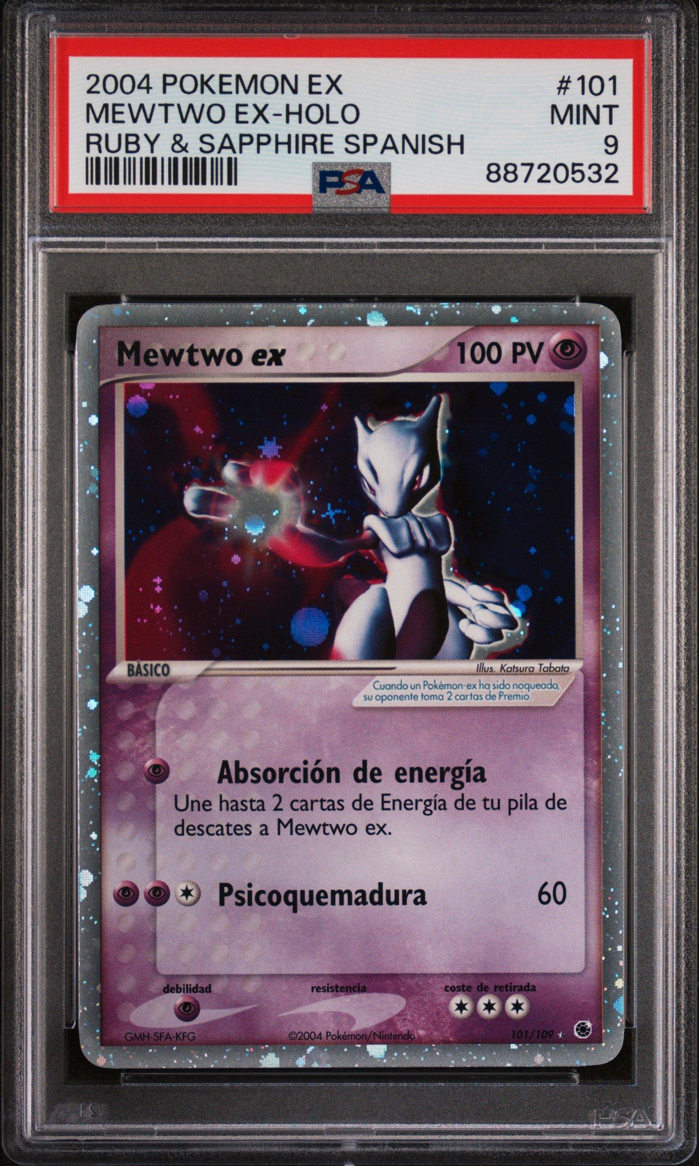 2004 Pokemon Spanish Ex Ruby & Sapphire 101 Mewtwo Ex-holo PSA