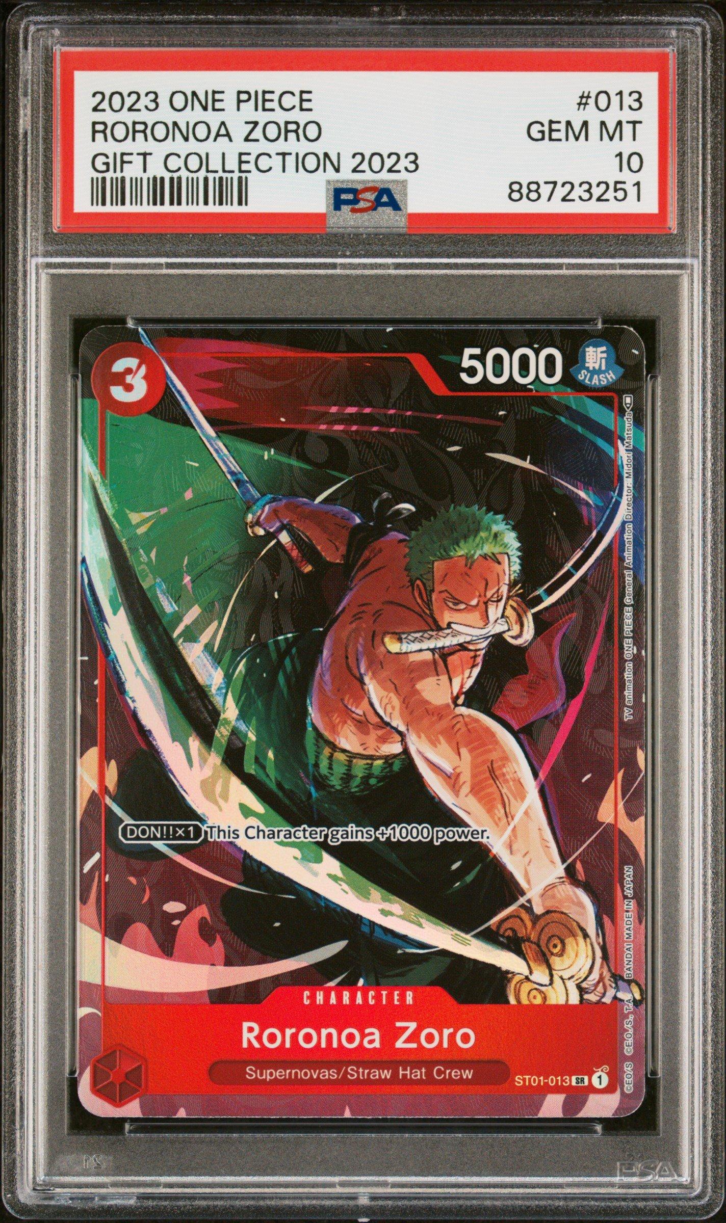 2023 One Piece Gift Collection 2023 013 Roronoa Zoro PSA 10 Graded