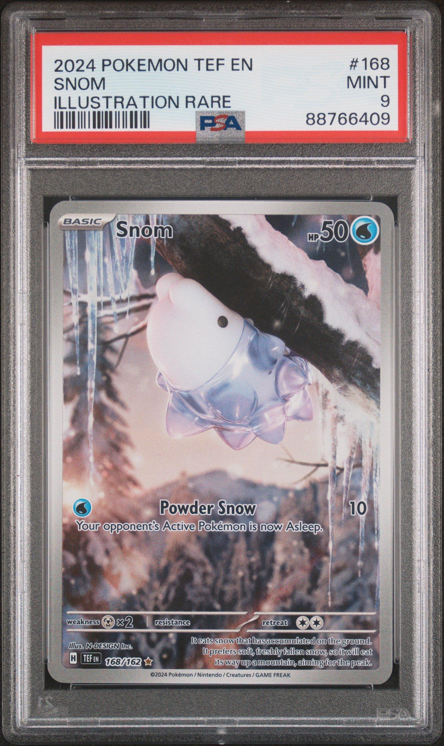 2024 Pokemon Tef En-temporal Forces 168 Snom Illustration Rare PSA 9 ...