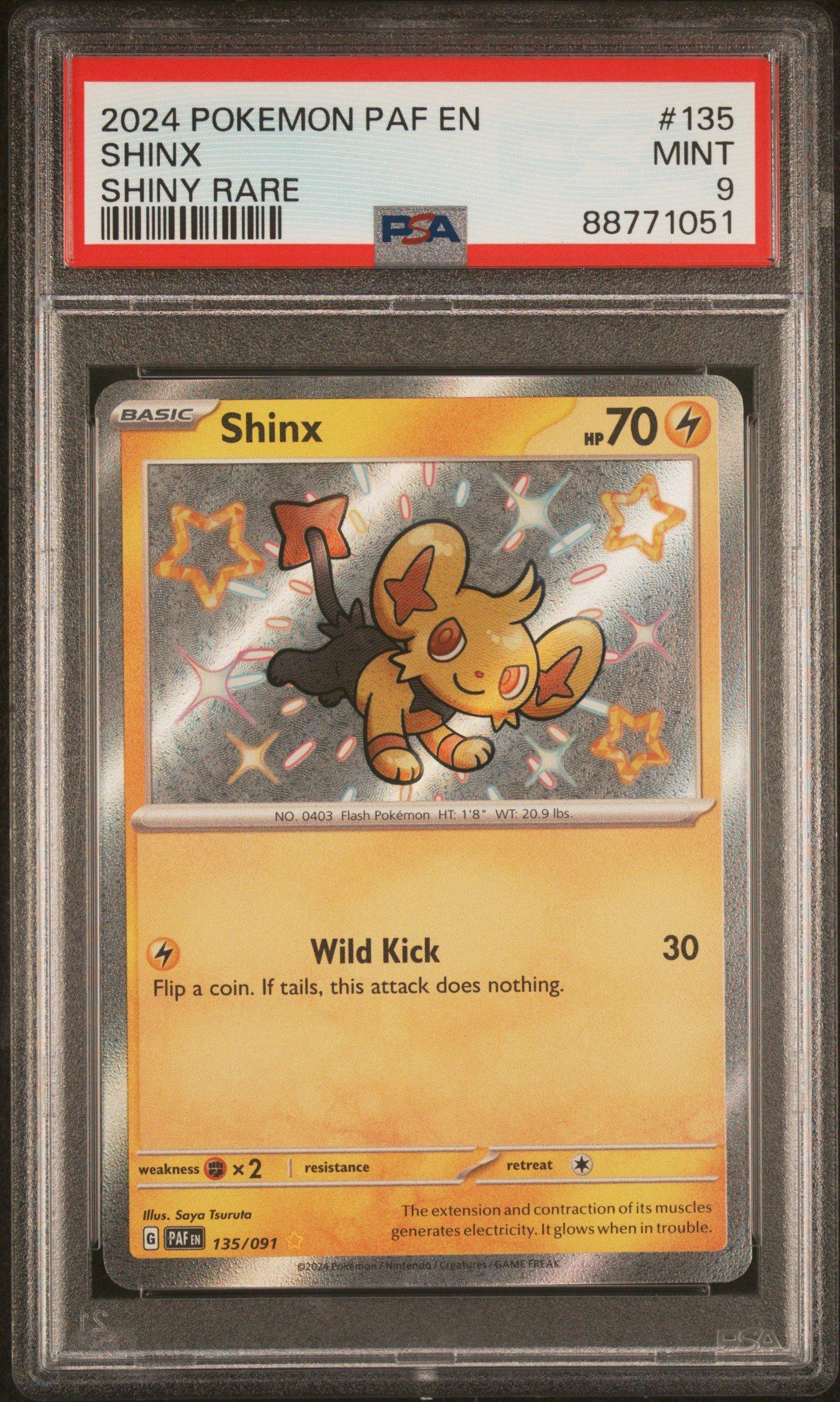2024 Pokemon Paf En-paldean Fates 135 Shinx Shiny Rare PSA 9