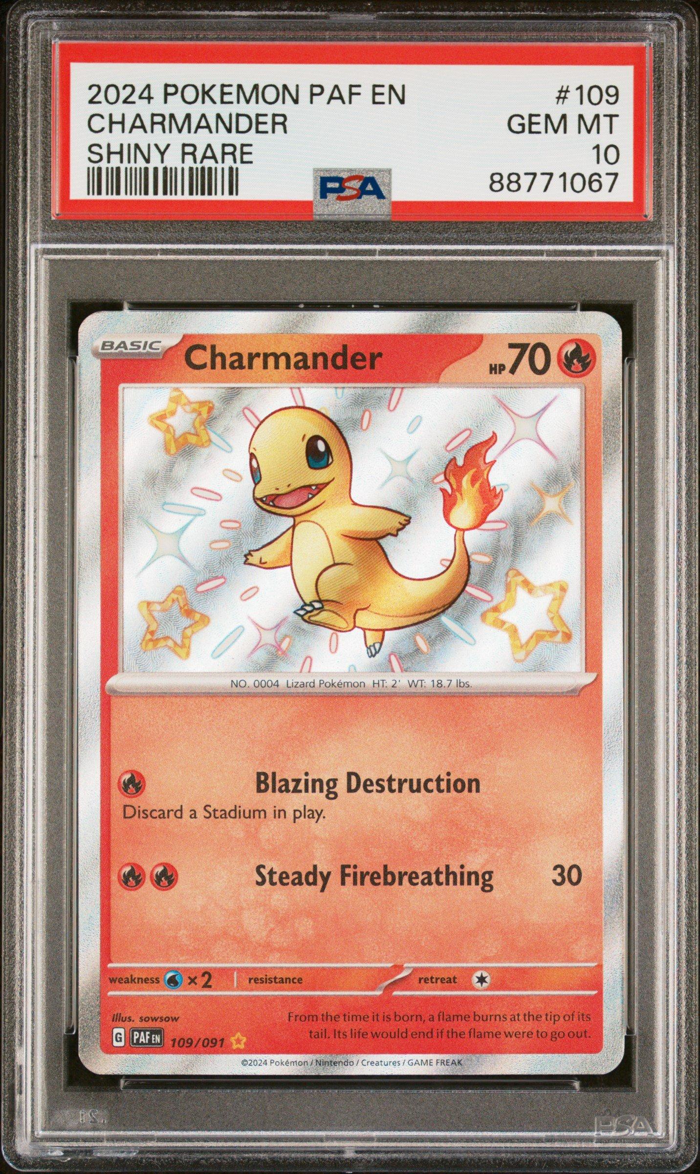Charmander 109 PSA 10 Pokemon graded card
