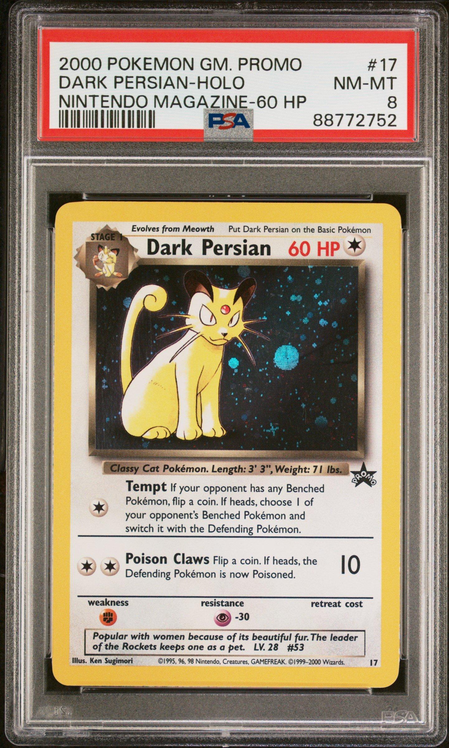 2000 Pokemon Game Promo 17 Dark Persian-holo Nintendo Magazine-60