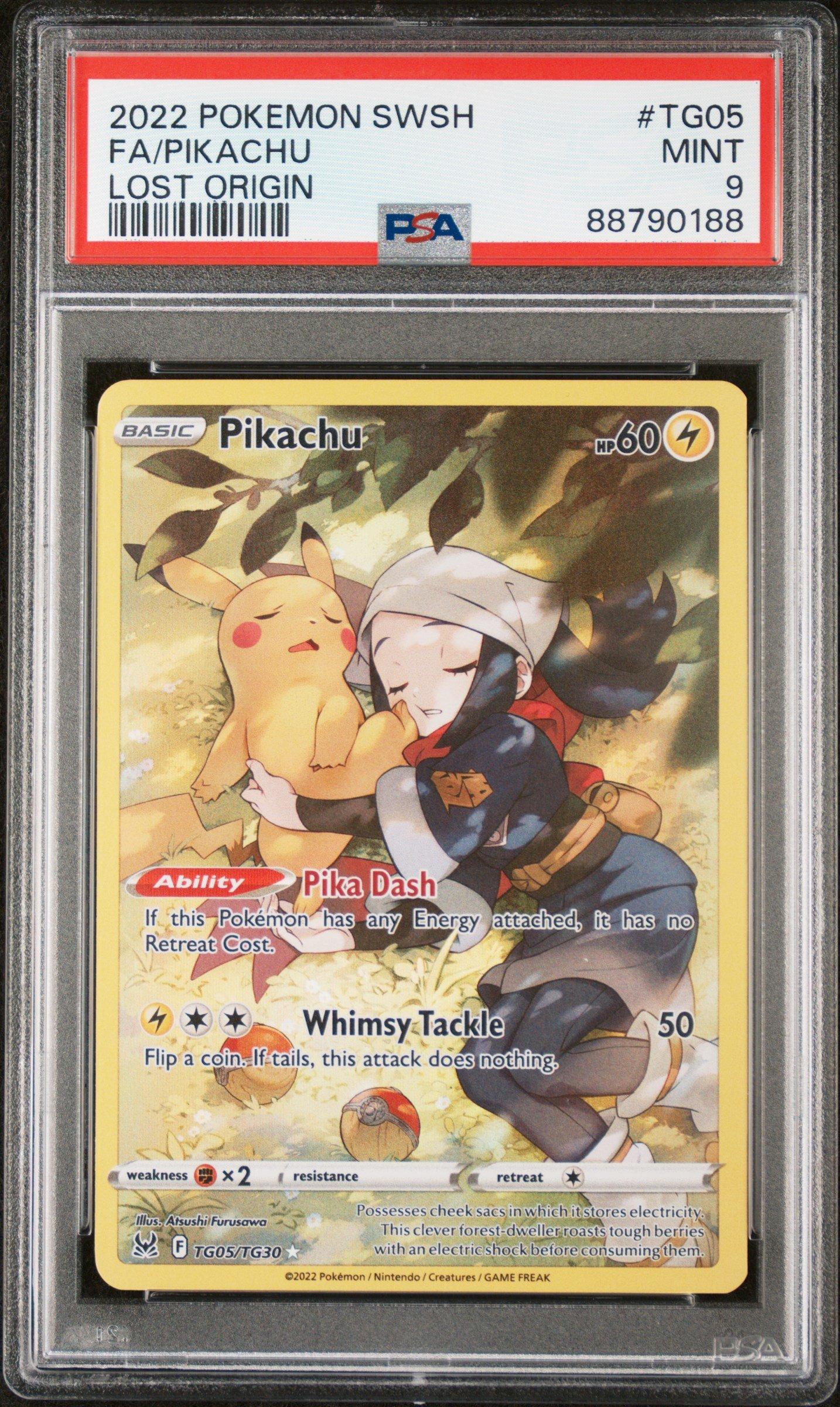 2022 Pokemon Sword & Shield Lost Origin Tg05 Full Art/pikachu PSA