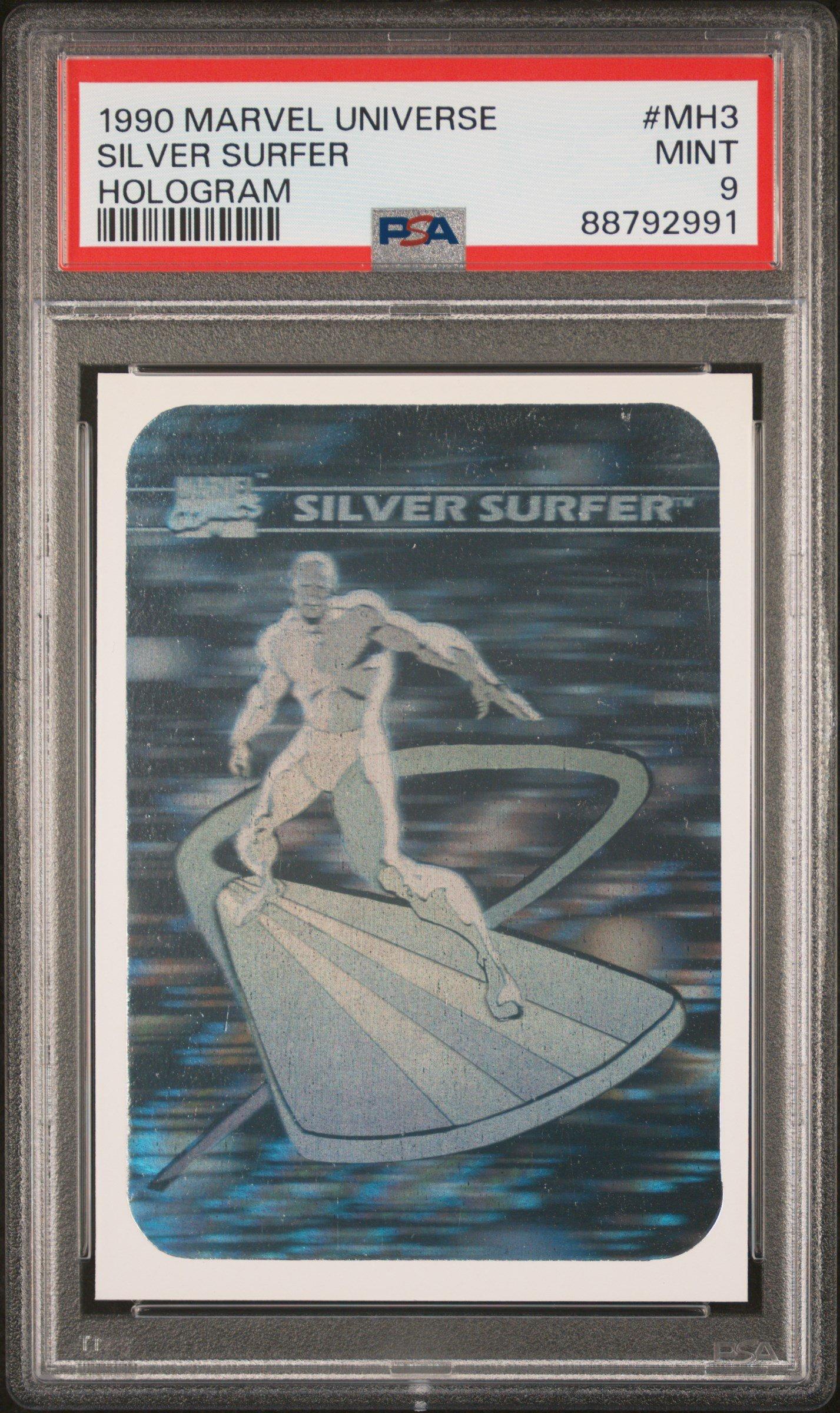 1990 Marvel Universe Hologram Mh3 Silver Surfer PSA 9 Graded Card | GameStop