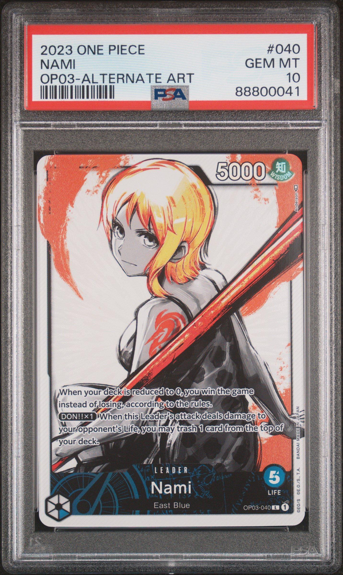 2023 One Piece Op03-pillars Of Strength 040 Nami Alternate Art PSA