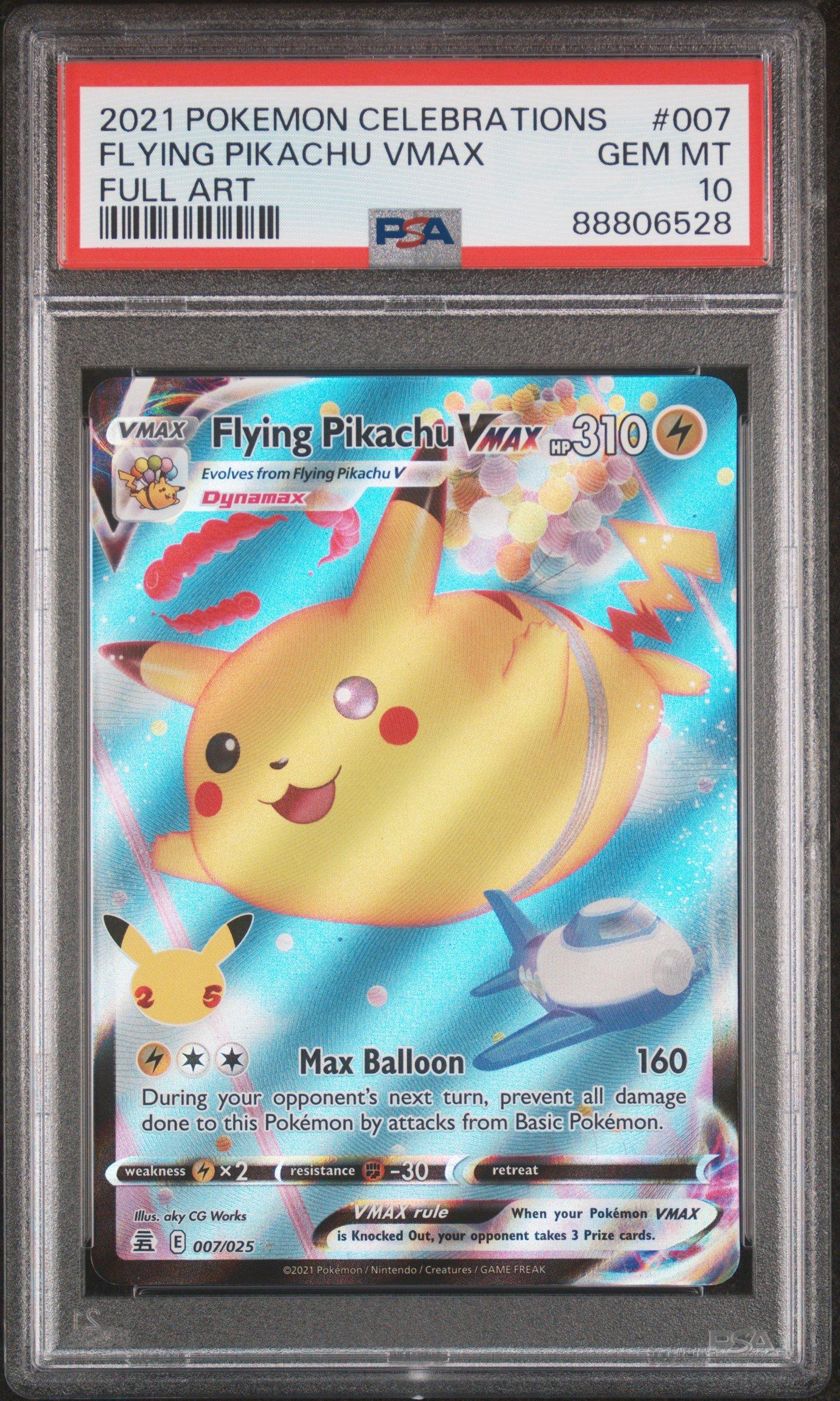 2021 Pokemon Celebrations 007 Full Art/flying Pikachu Vmax PSA 10