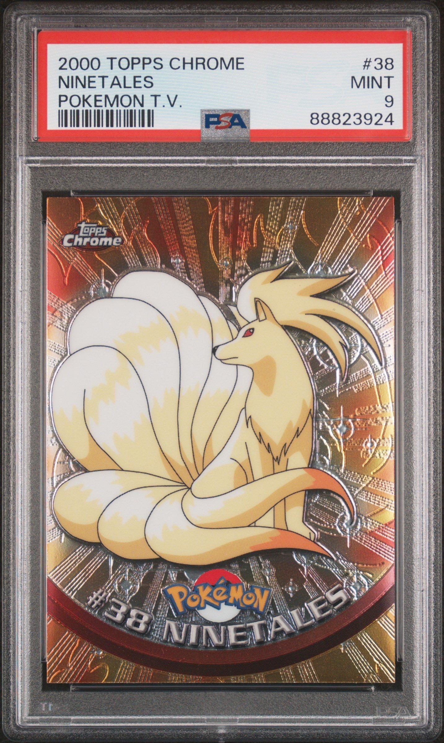 2000 Topps Chrome Pokemon T.v. 38 Ninetales PSA 9