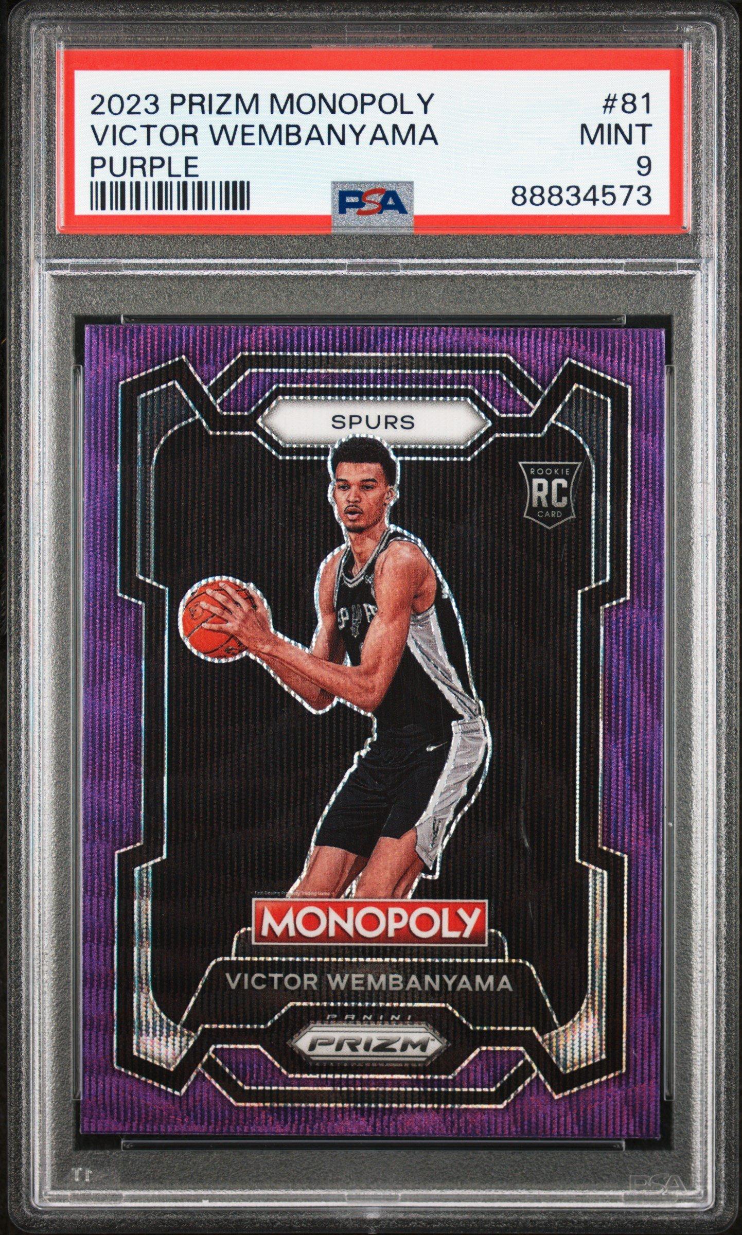2023 Panini Prizm Monopoly 81 Victor Wembanyama Purple PSA 9