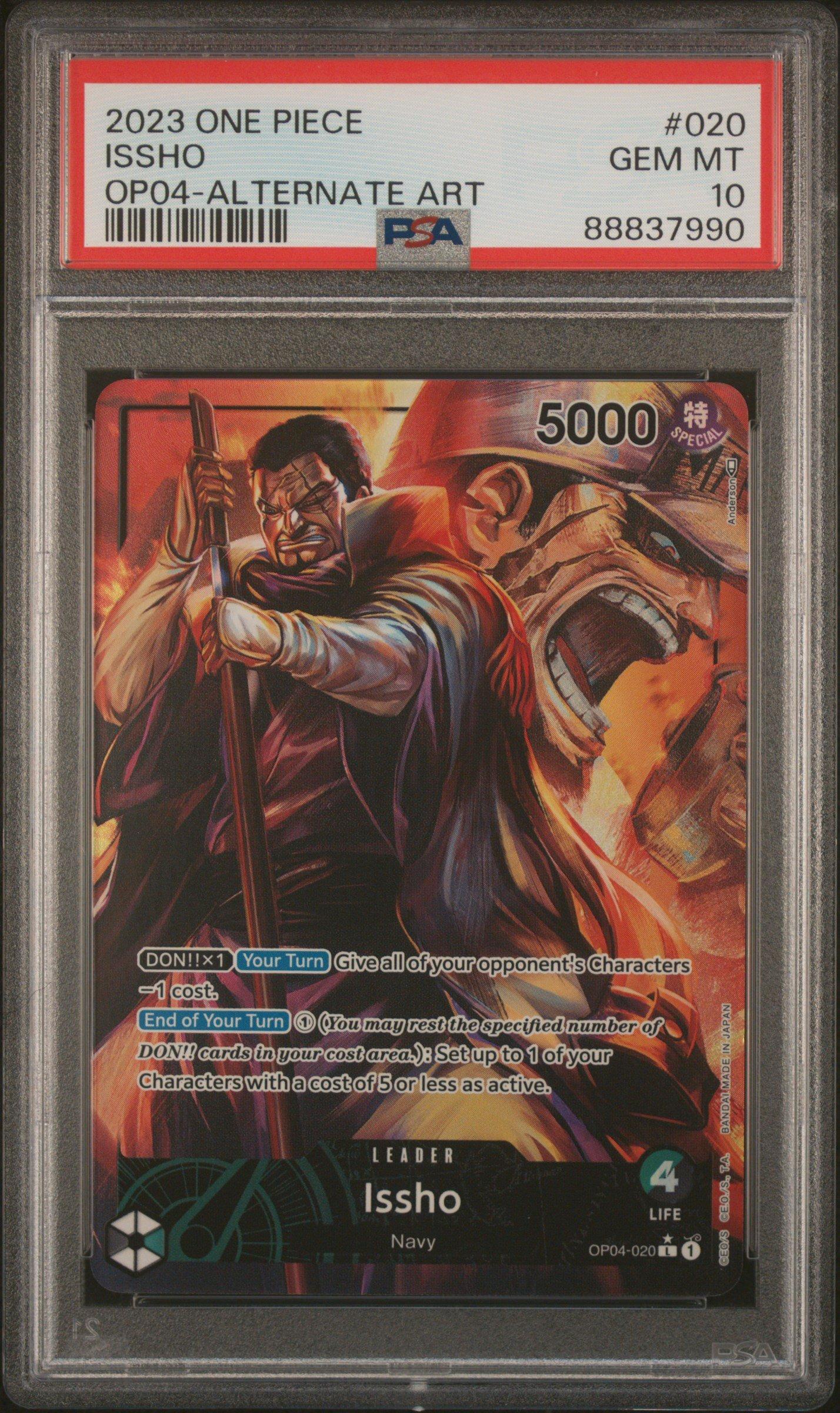 2023 One Piece Op04-kingdoms Of Intrigue 020 Issho Alternate Art PSA 10  Graded Card | GameStop