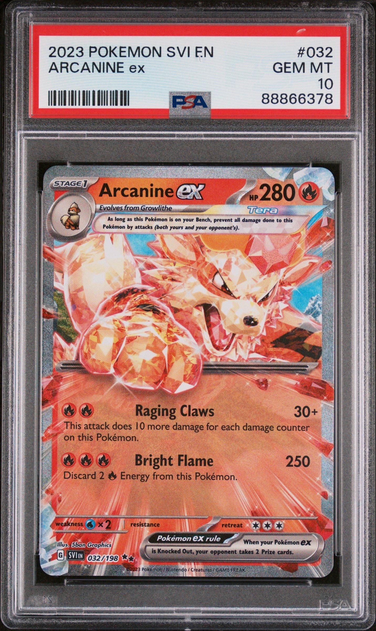 2023 Pokemon Svi En-scarlet & Violet 032 Arcanine Ex PSA 10 Graded