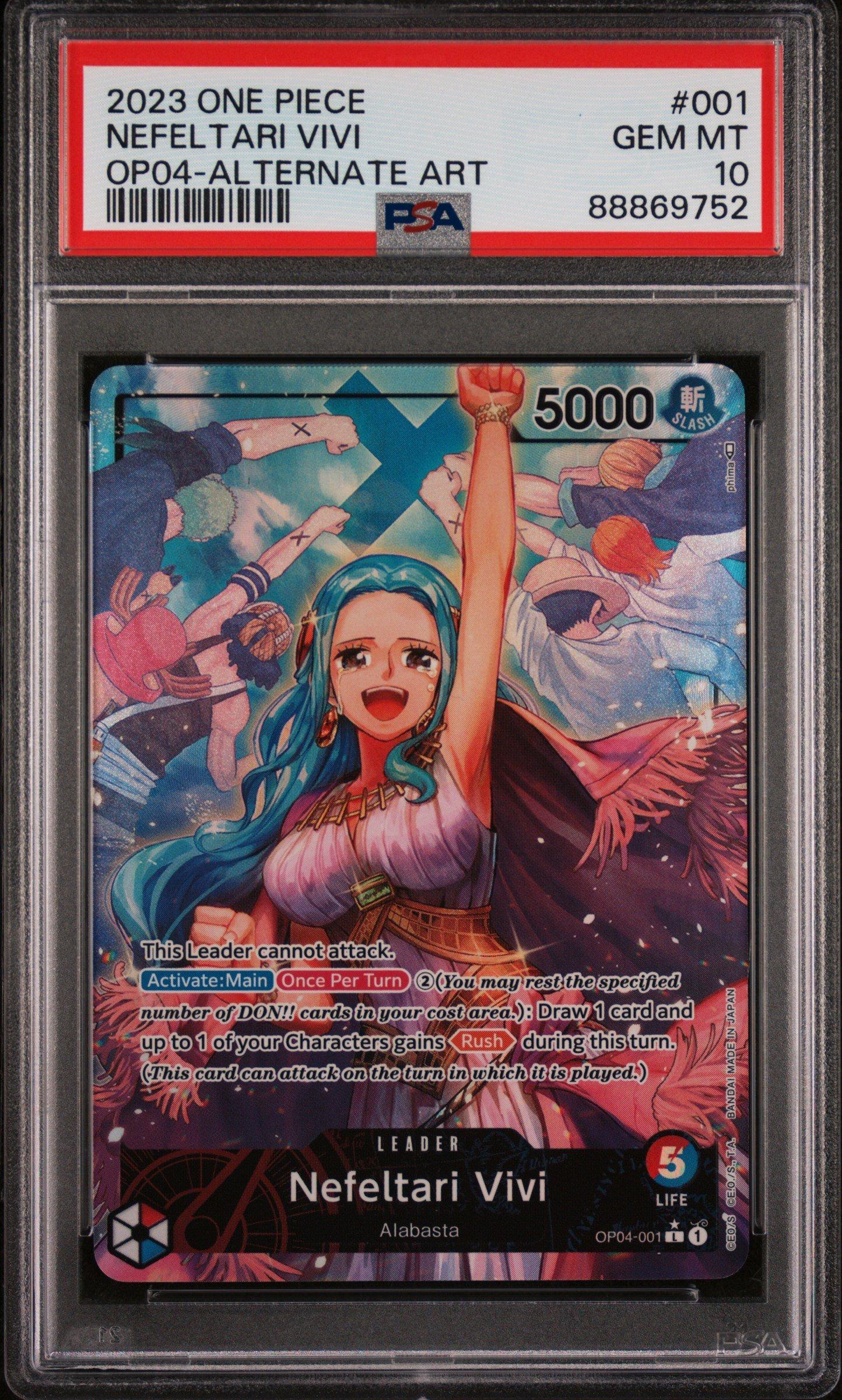 PSA10ビビ#001 9709 2023 One Piece Op04-kingdoms Of Intrigue 001 Nefeltari Vivi