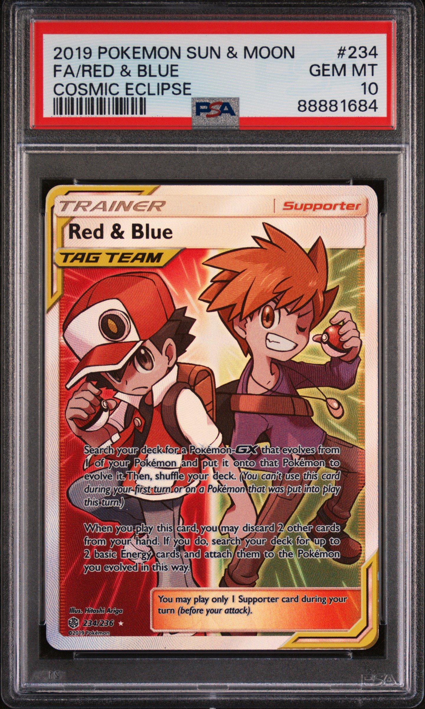 2019 Pokemon Sun & Moon Cosmic Eclipse 234 Full Art/red & Blue PSA
