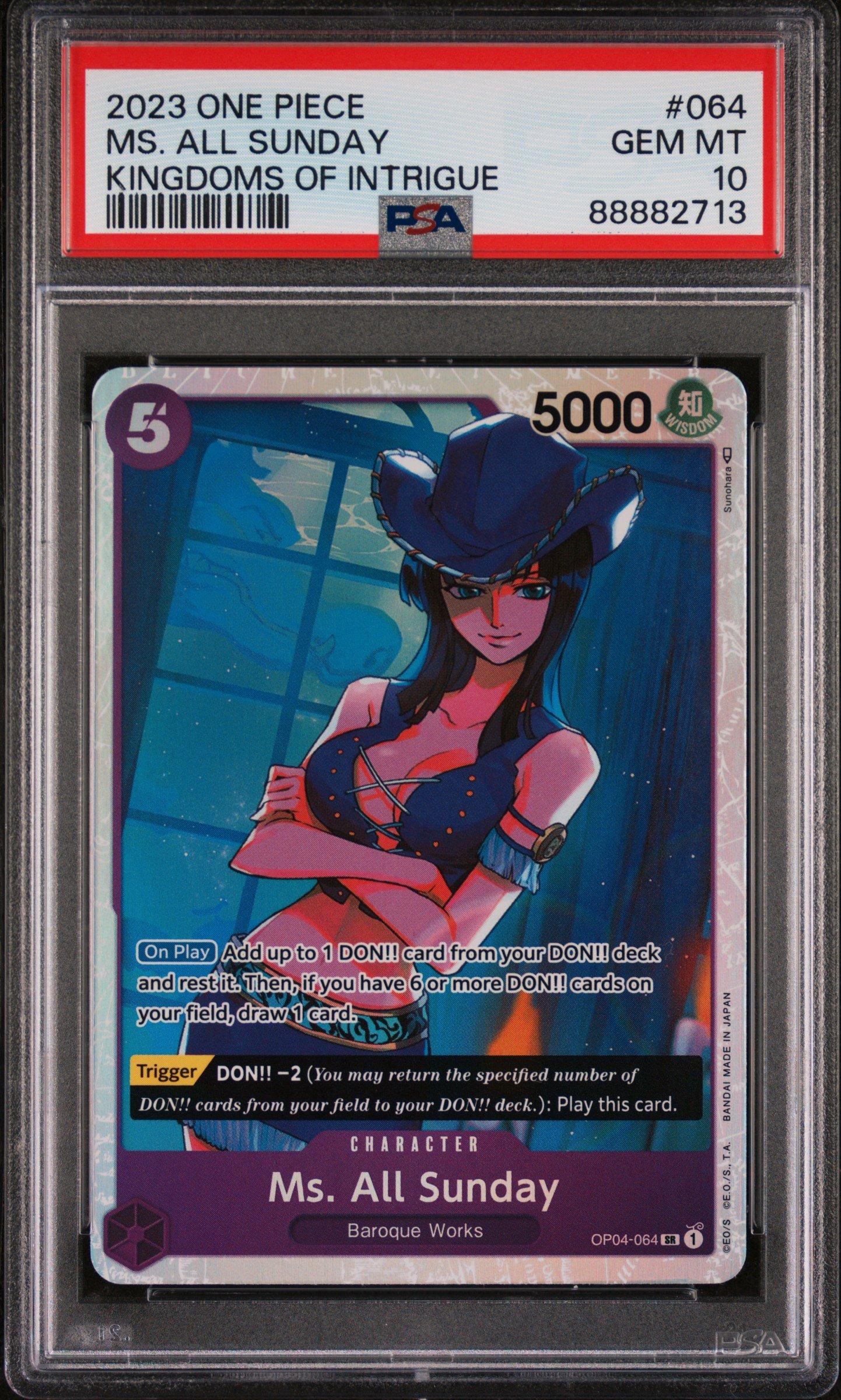 2023 One Piece Kingdoms Of Intrigue 064 Ms. All Sunday PSA 10