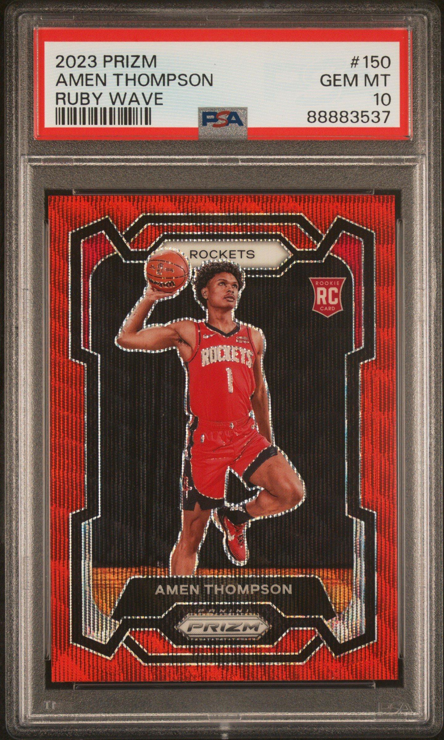 2023 Panini Prizm 150 Amen Thompson Ruby Wave PSA 10