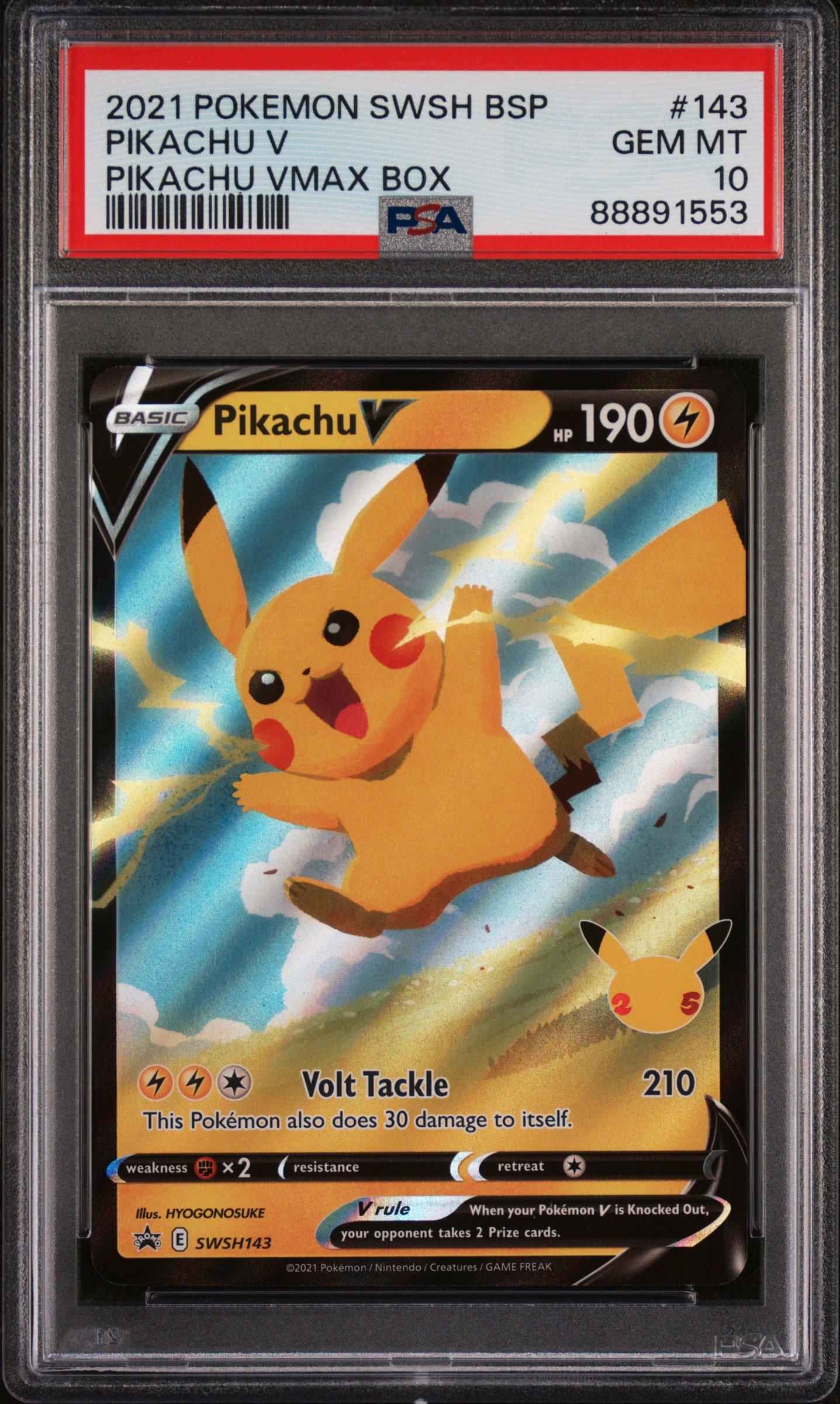 Pikachu Pokémon Card 2021 Pokemon Swsh Black Star Promo 143 Pikachu V Pikachu Vmax Box
