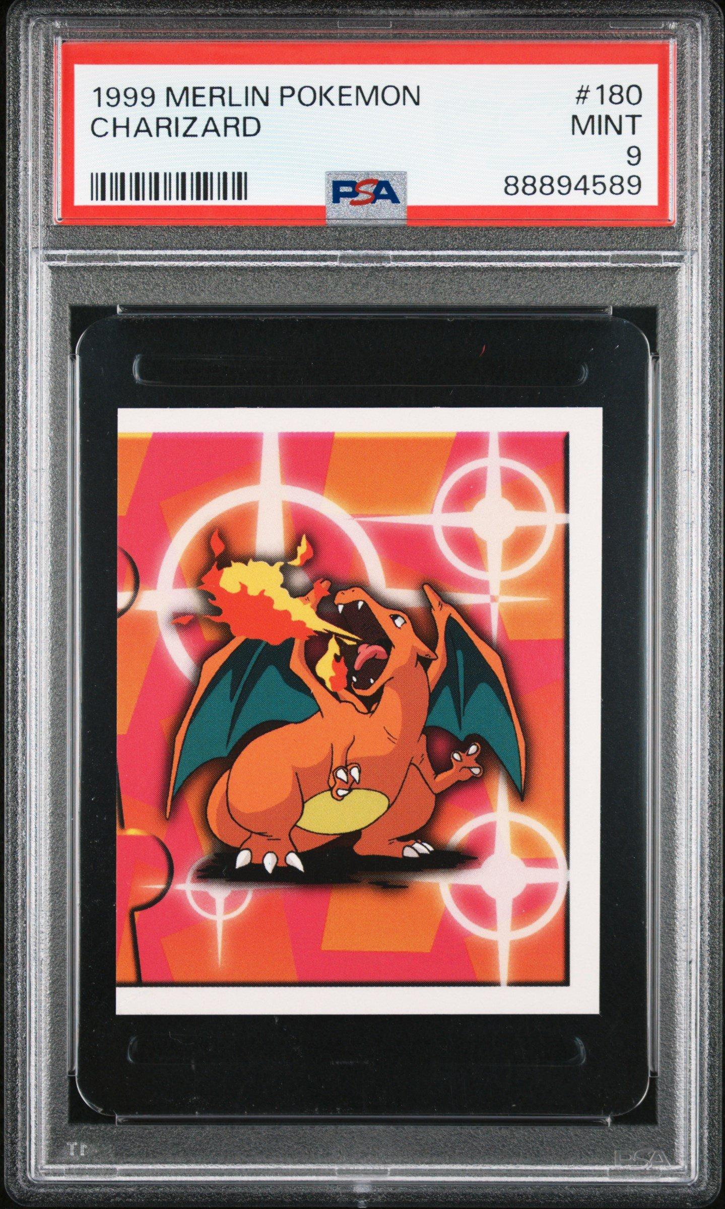 1999 Merlin Pokemon 180 Charizard PSA 9