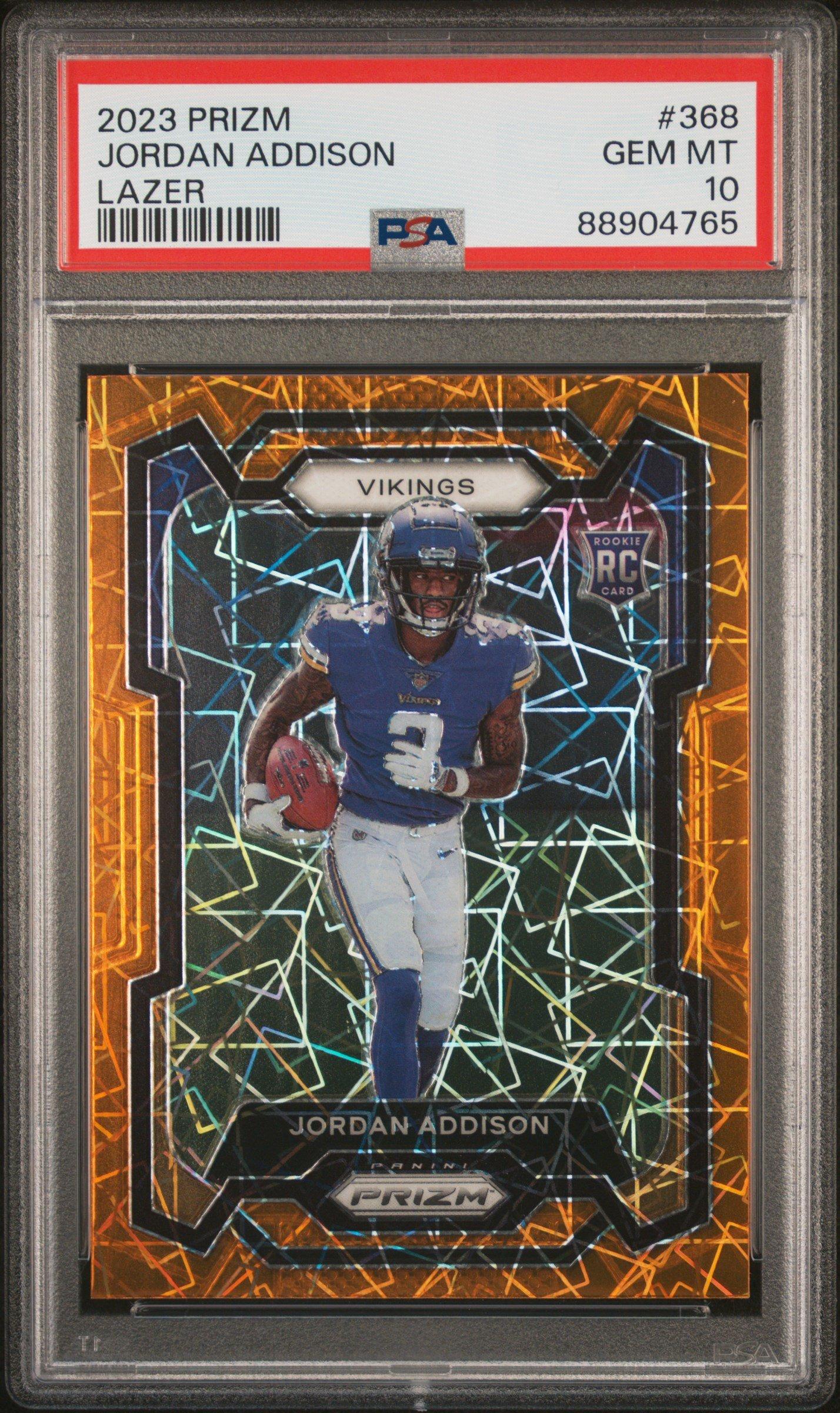 2023 Panini Prizm 368 Jordan Addison Lazer Prizm PSA 10