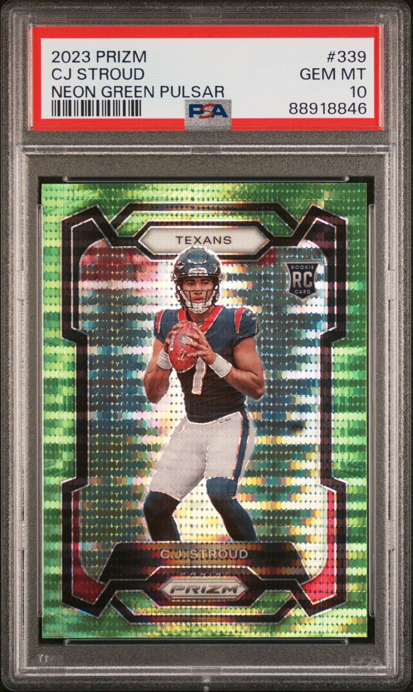 2023 Panini Prizm 339 Cj Stroud Neon Green Pulsar PSA 10 Graded