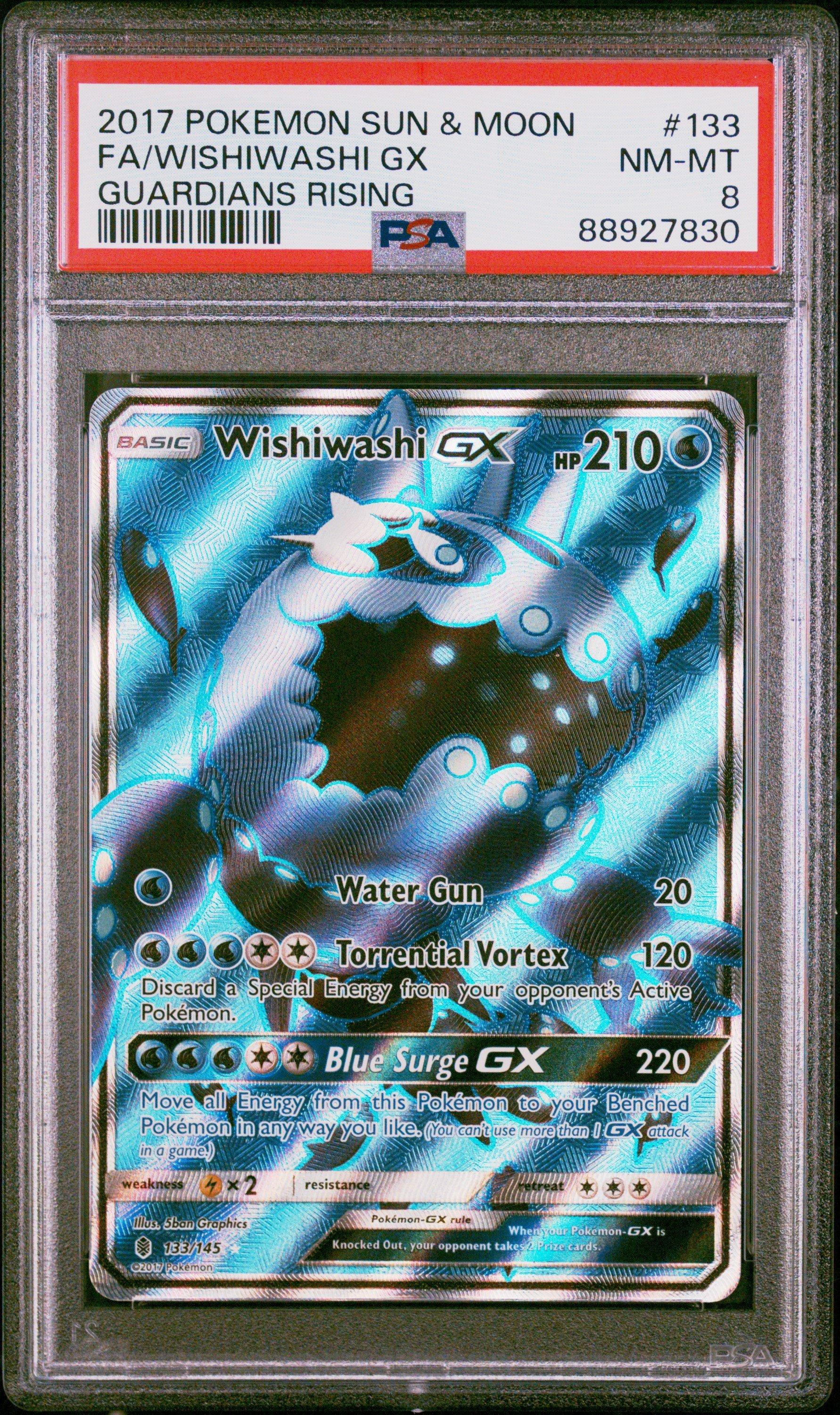 2017 Pokemon Sun & Moon Guardians Rising 133 Full Art/wishiwashi Gx PSA 8