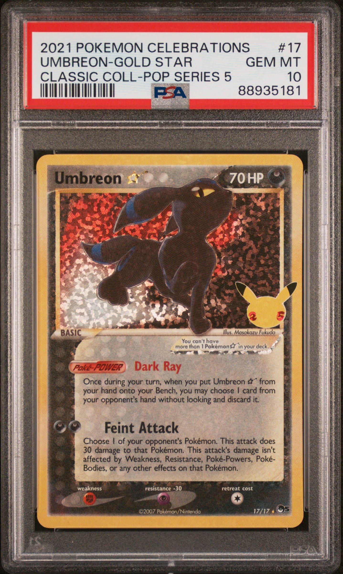 2021 Pokemon Celebrations Classic Collection 17 Umbreon-gold Star