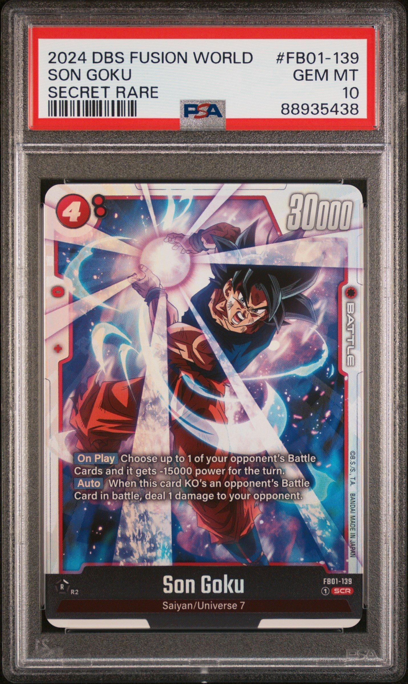 2024 Dragon Ball Super Card Game Fusion World Awakened Pulse Fb01-139 Son Goku Secret Rare PSA 10