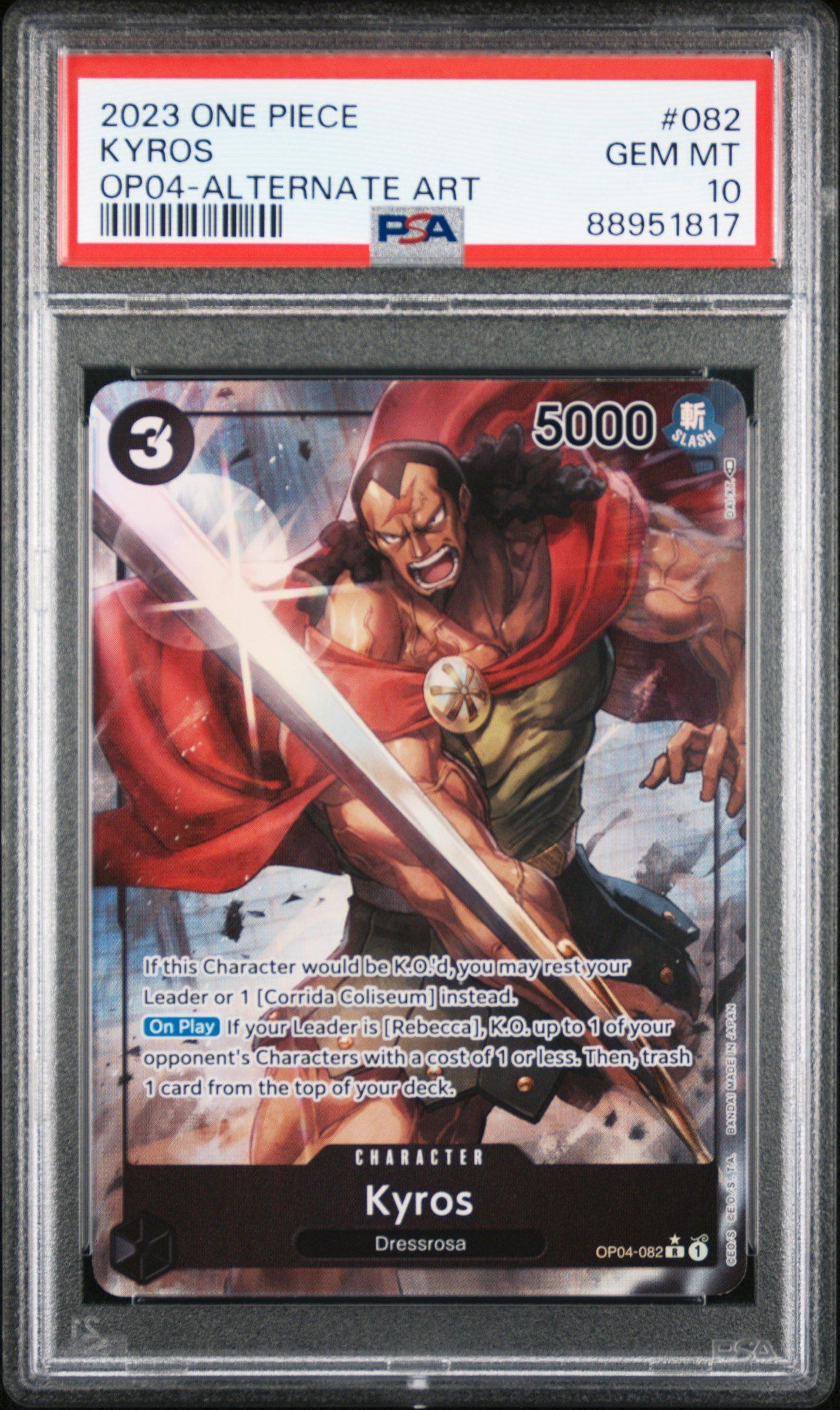 2023 One Piece Kingdoms Of Intrigue 082 Kyros Alternate Art PSA 10