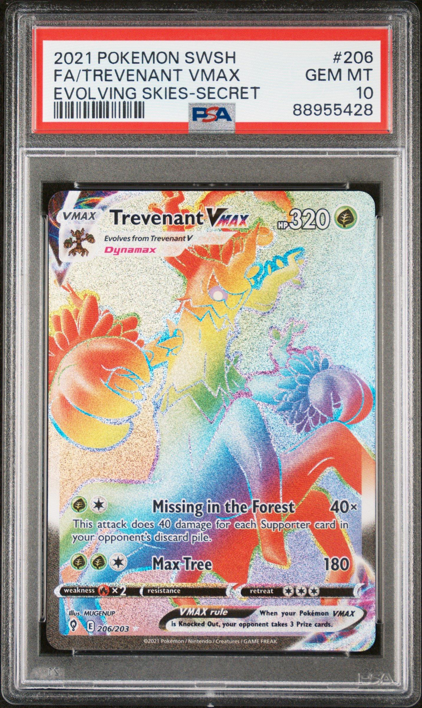 2021 Pokemon Sword & Shield Evolving Skies 206 Full Art/trevenant Vmax Secret PSA 10