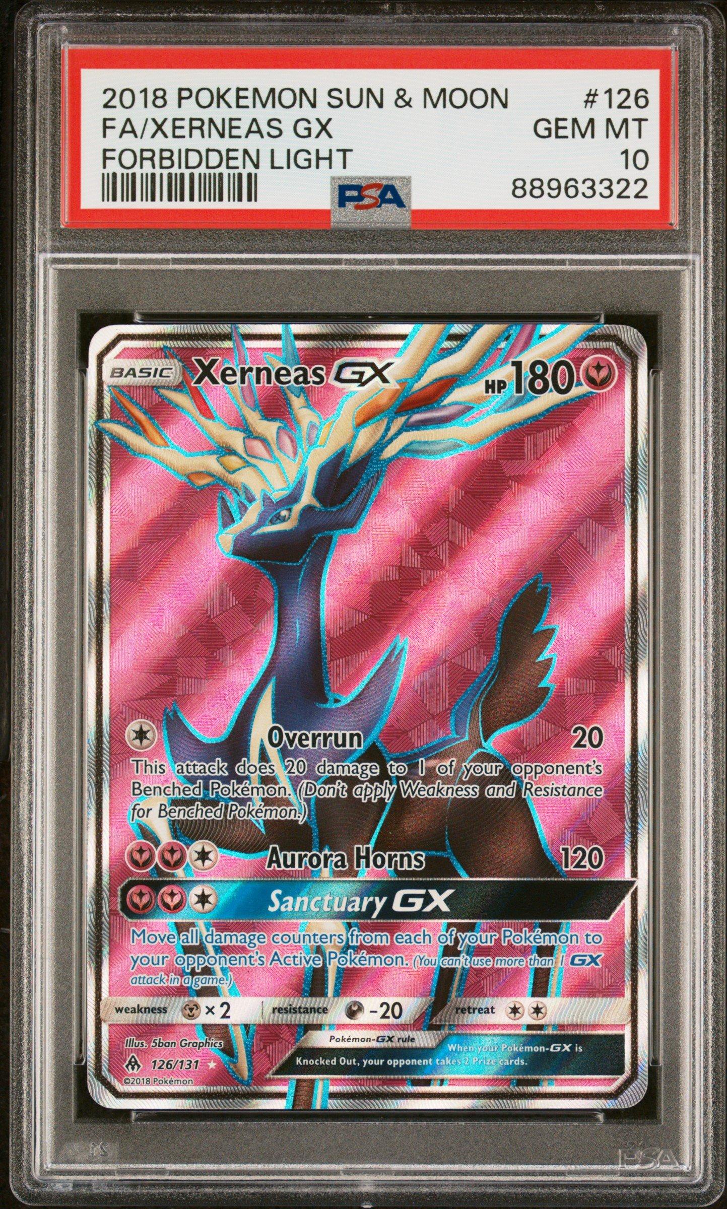 2018 Pokemon Sun & Moon Forbidden Light 126 Full Art/xerneas Gx PSA 10